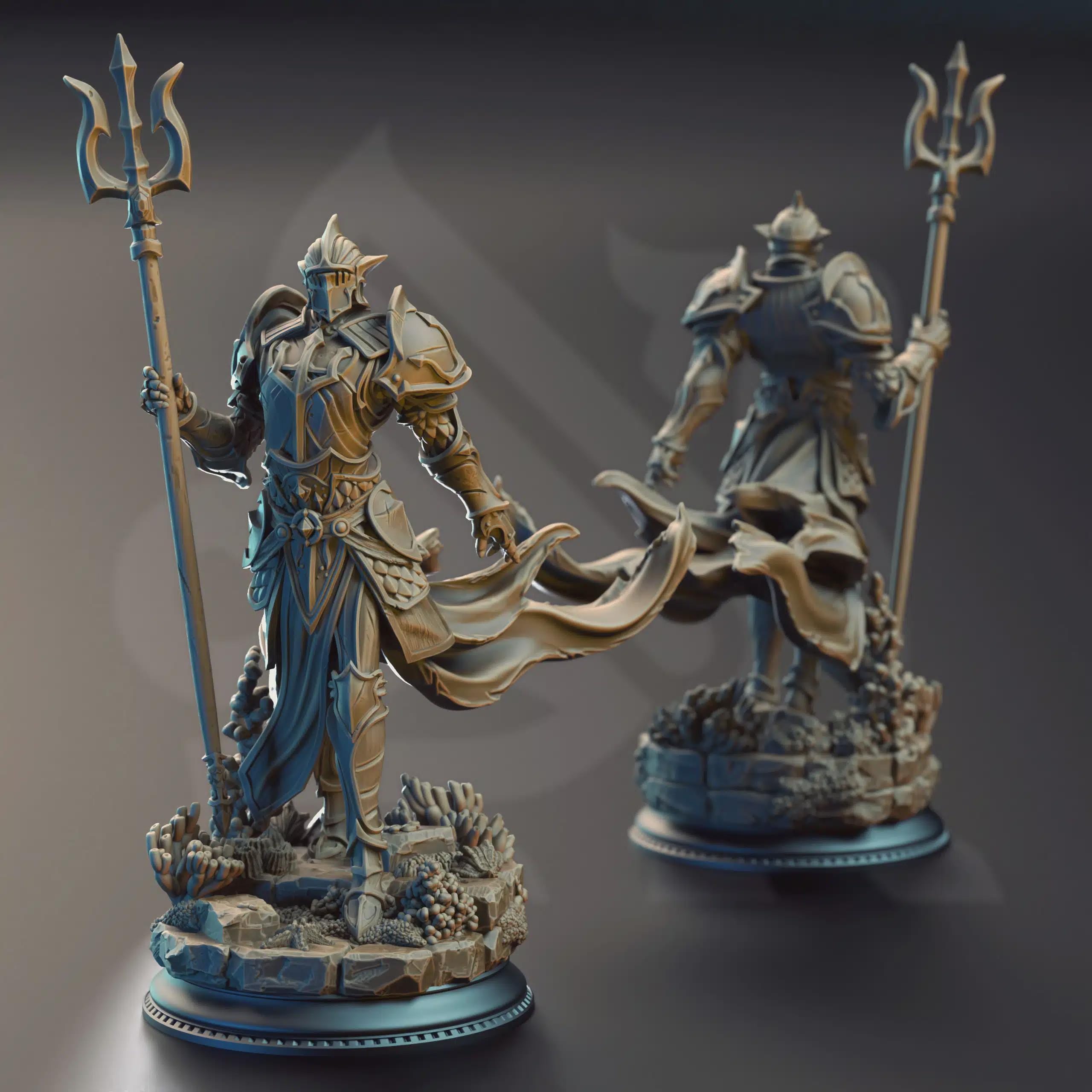 Elf Paladin Fighter Miniature - Cylantros Azurius, Paladin of Inderimaeth - DM Stash