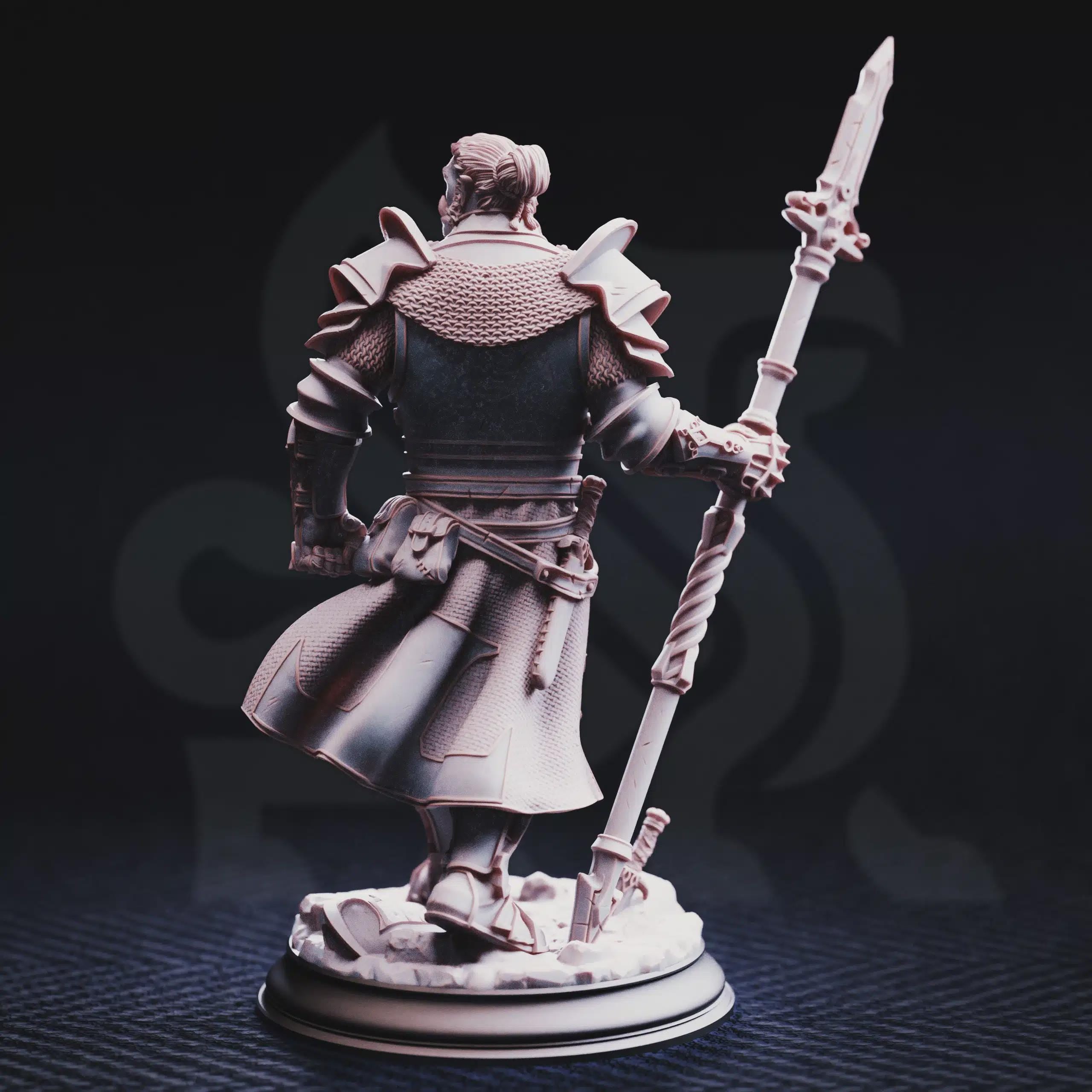 Half-Orc Paladin Fighter Miniature - Krunthar, Knight of Horauthin - DM Stash