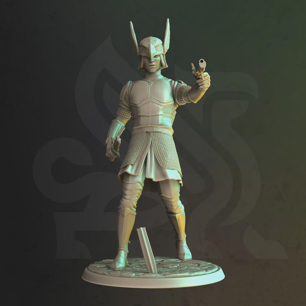 Human Gunslinger Fighter Miniature - Rybeck, Footsoldier - DM Stash