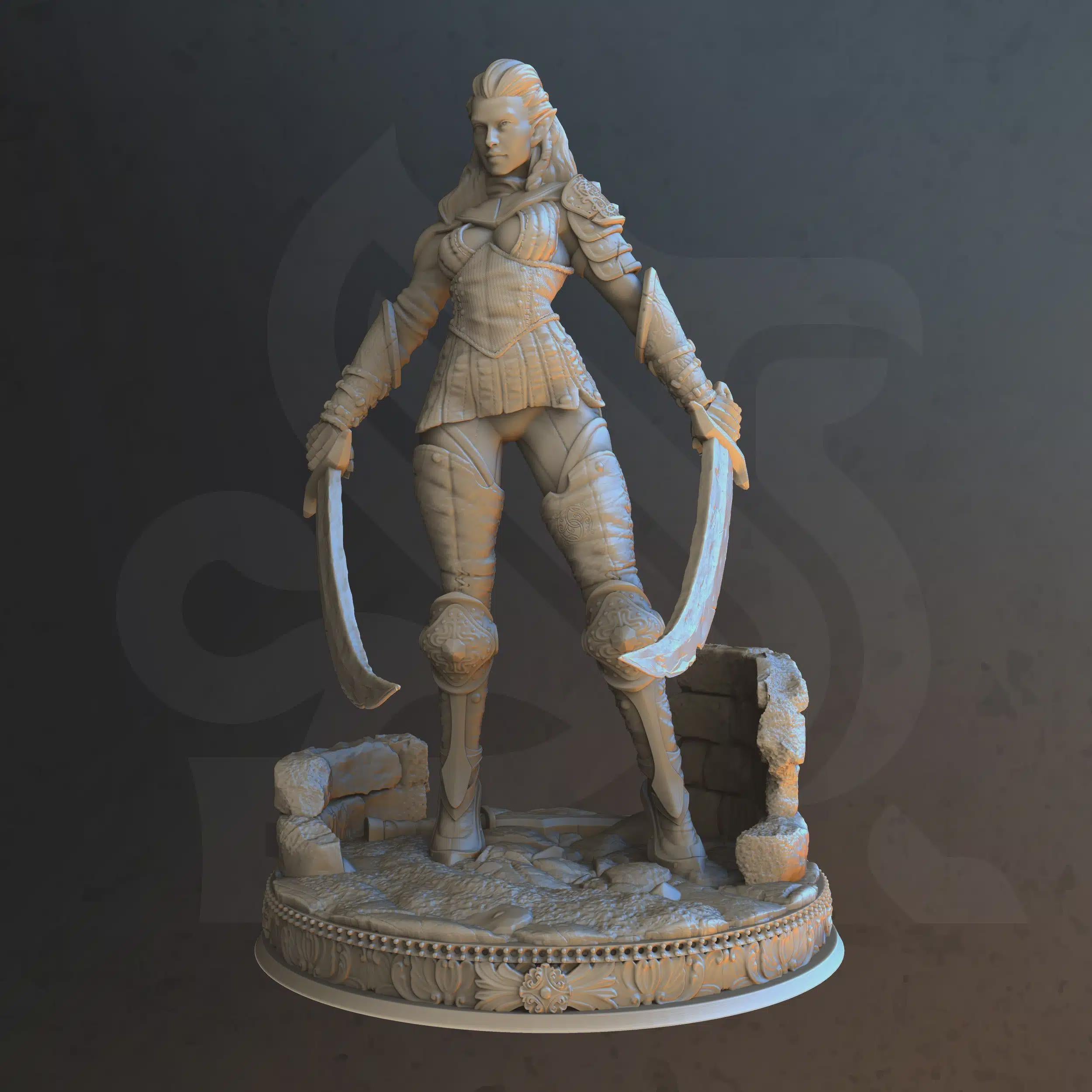 Female Elf Rogue Miniature - Scarlett, Agent - DM Stash