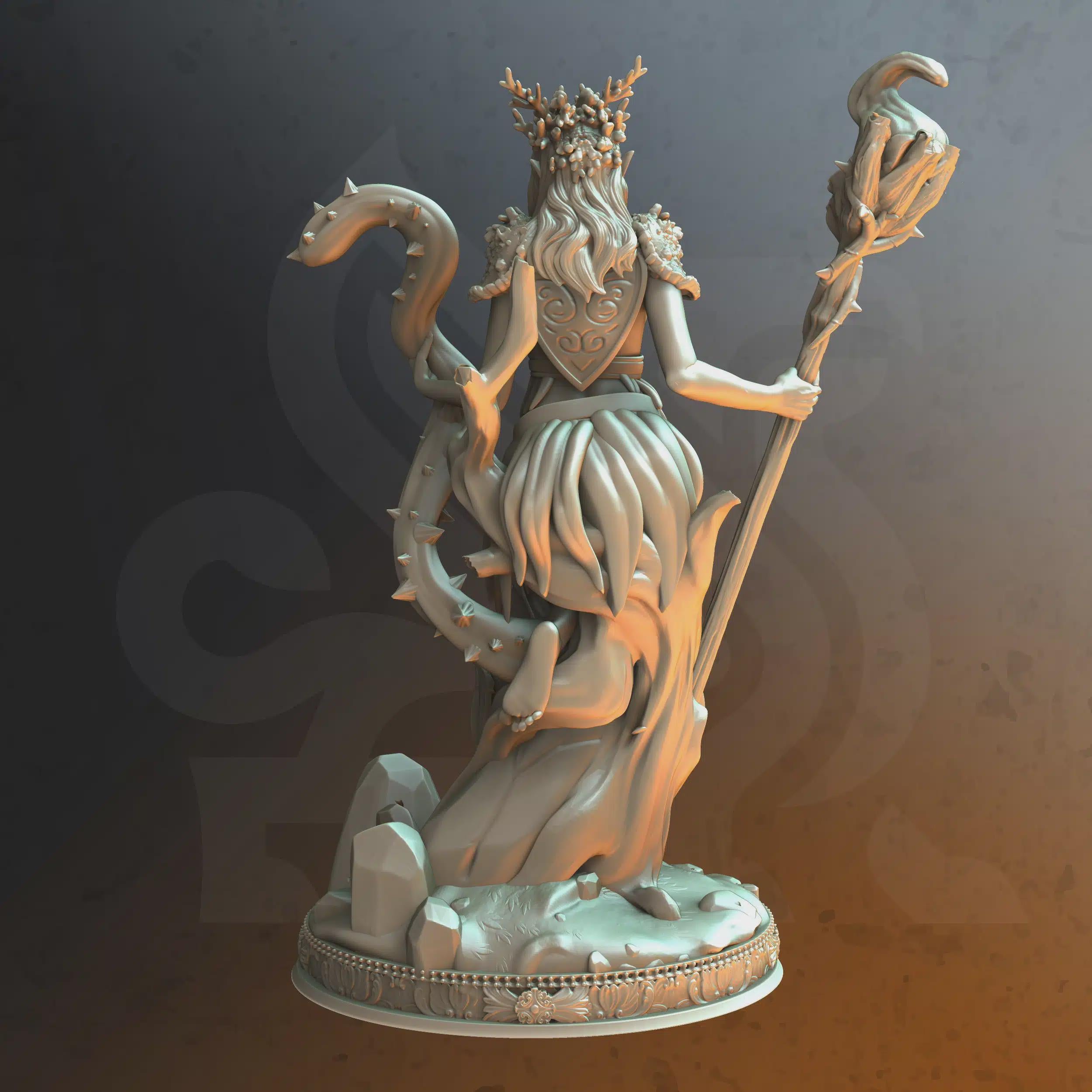 Female Elf Druid Miniature - Rheda The Revered - DM Stash