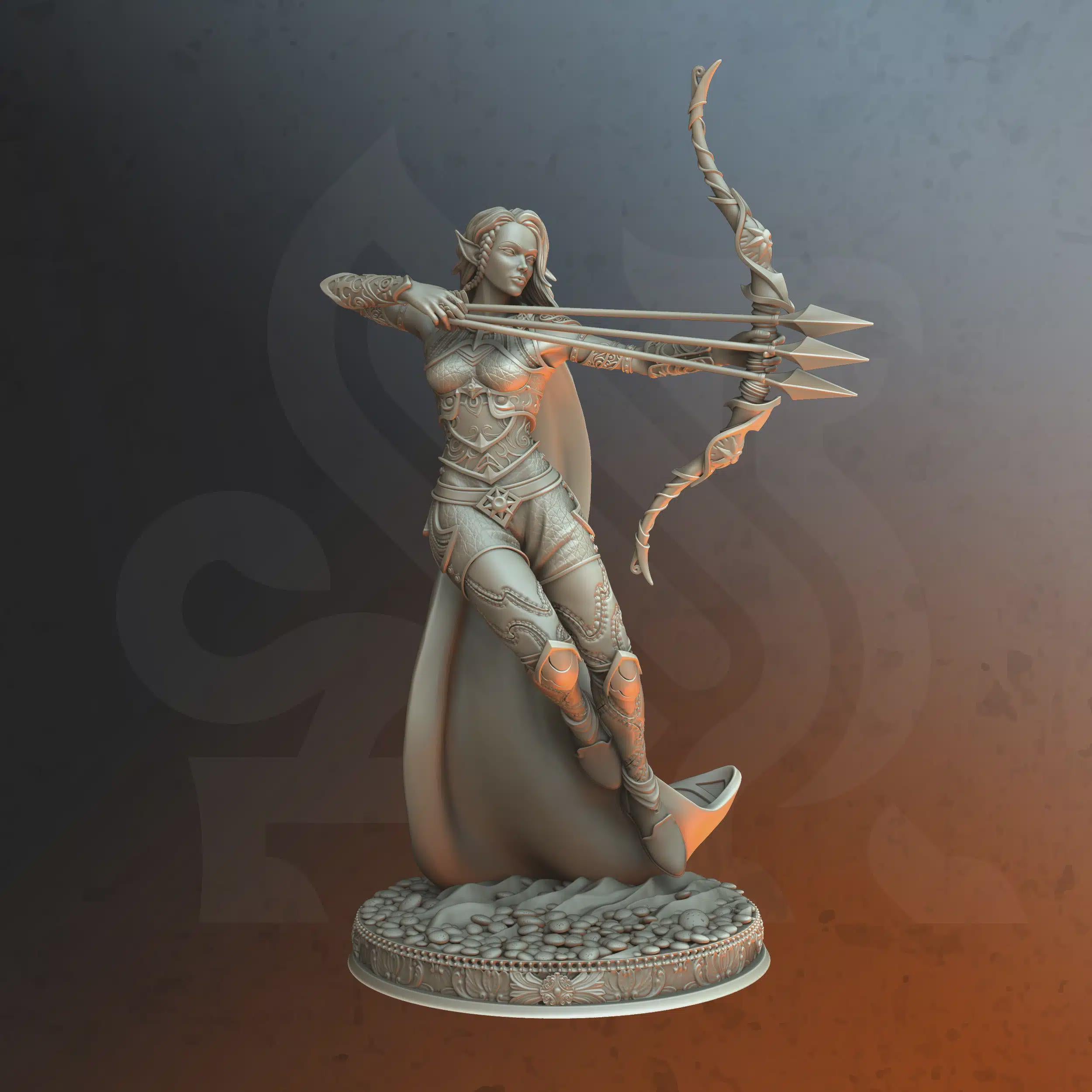 Female Elf Ranger Miniature - Sairena, Divine Archer - DM Stash