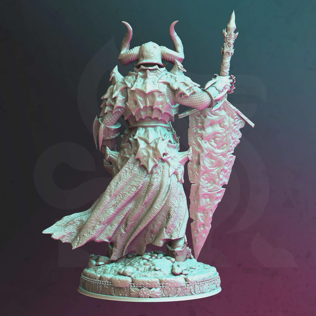 Human Paladin Hex Hunter Miniature - Morian Fairhair, Deathknight - DM Stash