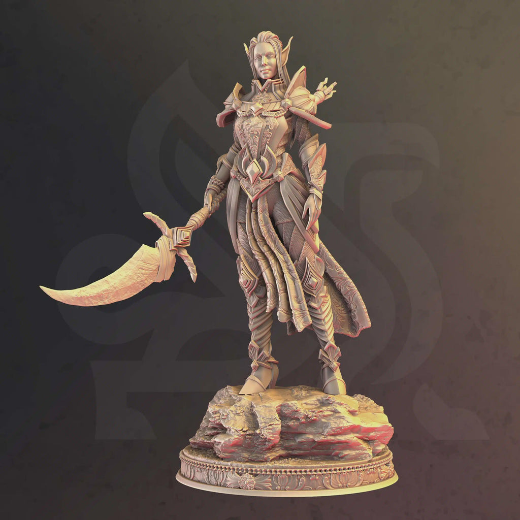 Female Elf Paladin Miniature - Tyriana, Blade of Faith - DM Stash