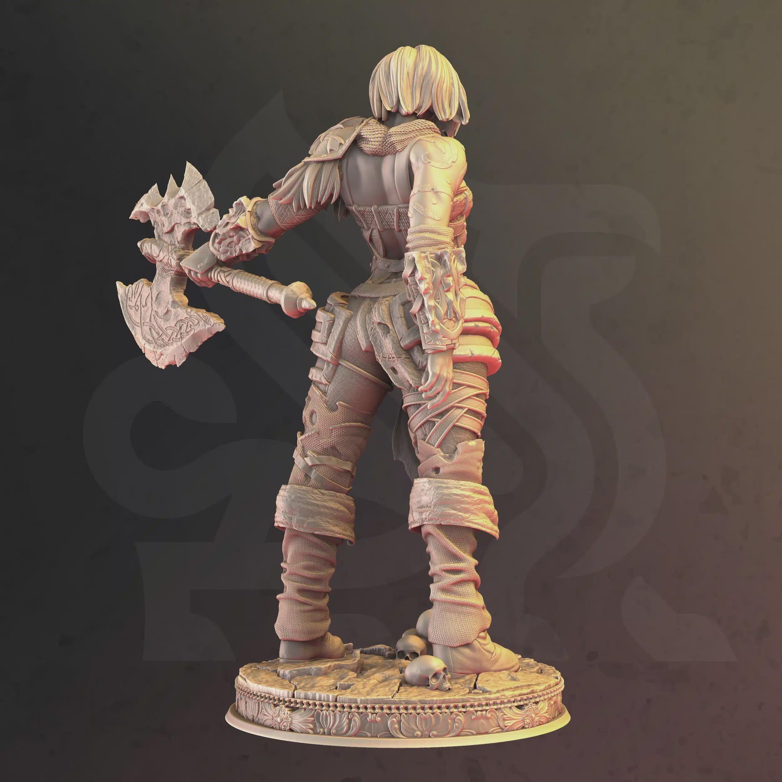 Female Goliath Barbarian Miniature - Agga Eyes-Like-Eagle - DM Stash