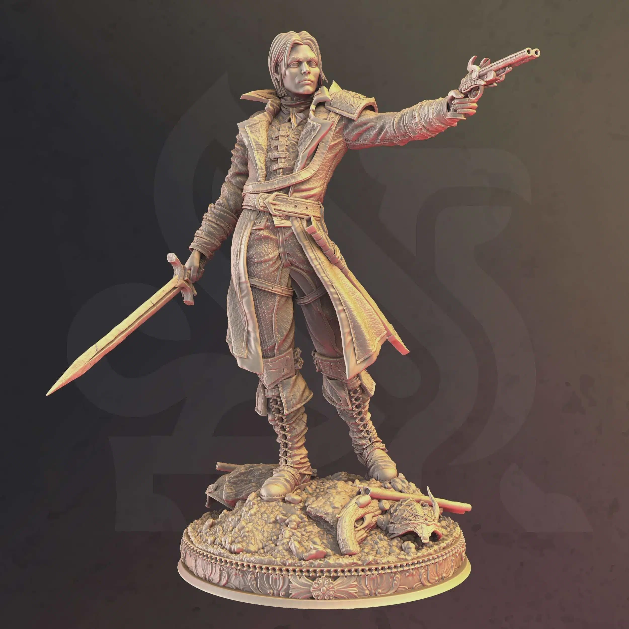 Human Fighter Gunslinger Miniature - Cedric of Wildern, Scout - DM Stash