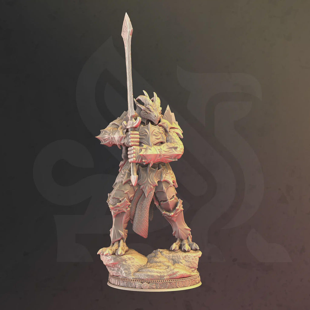 Dragonkin Paladin Miniature - Krimmdar, Knight-Faith - DM Stash