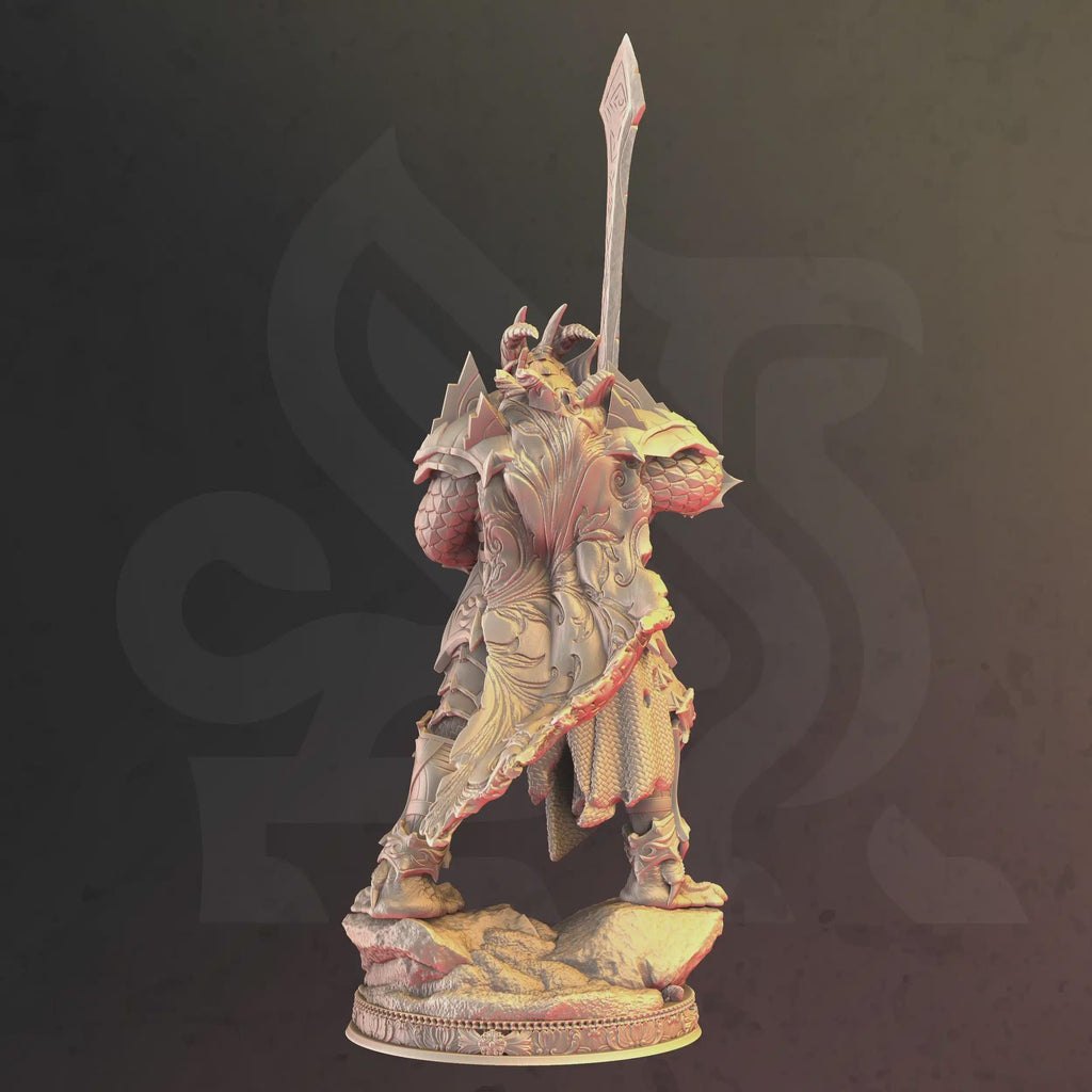Dragonkin Paladin Miniature - Krimmdar, Knight-Faith - DM Stash