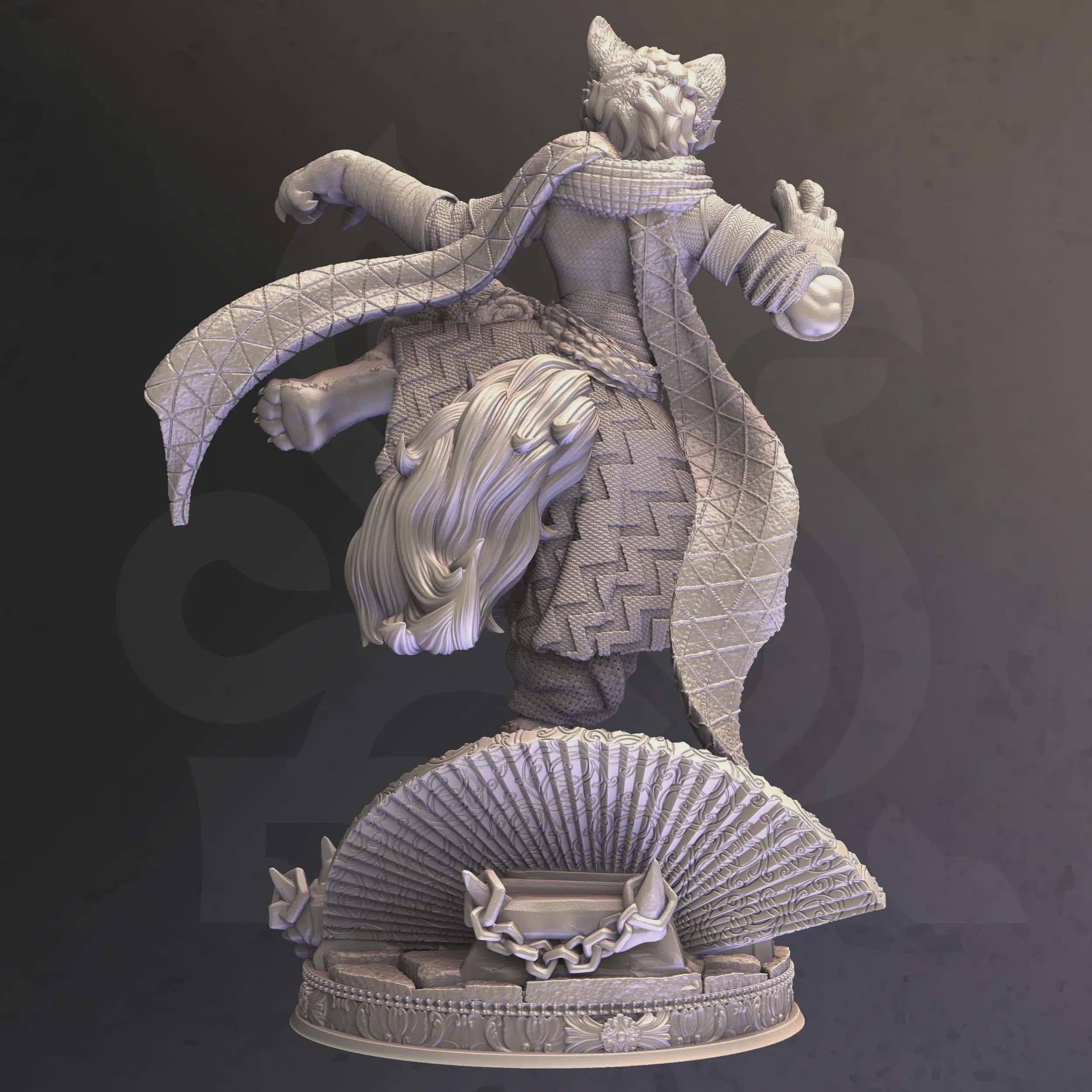 Female Catfolk Monk Miniature - Katrin Veldius, Travelling Assassin - DM Stash