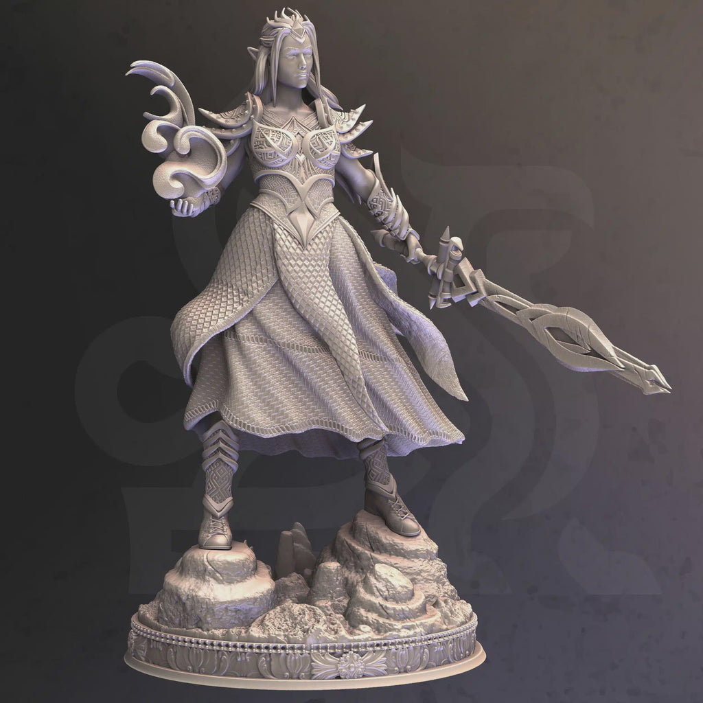 Female Elf Wizard Miniature - Elaina Naire, The Deathbringer - DM Stash