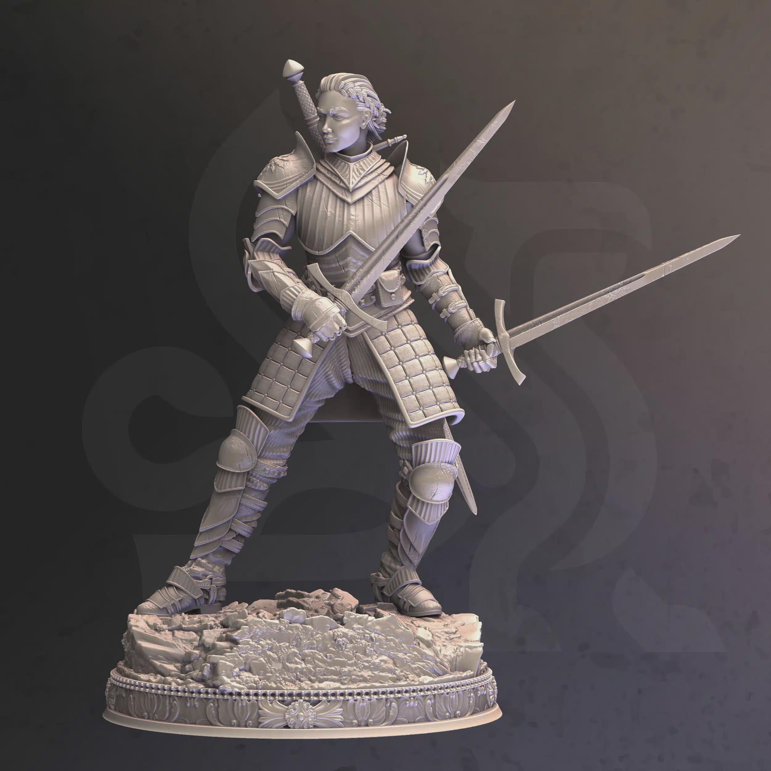 Female Human Fighter Miniature - Vera Lanius, Marshall of the Realm - DM Stash