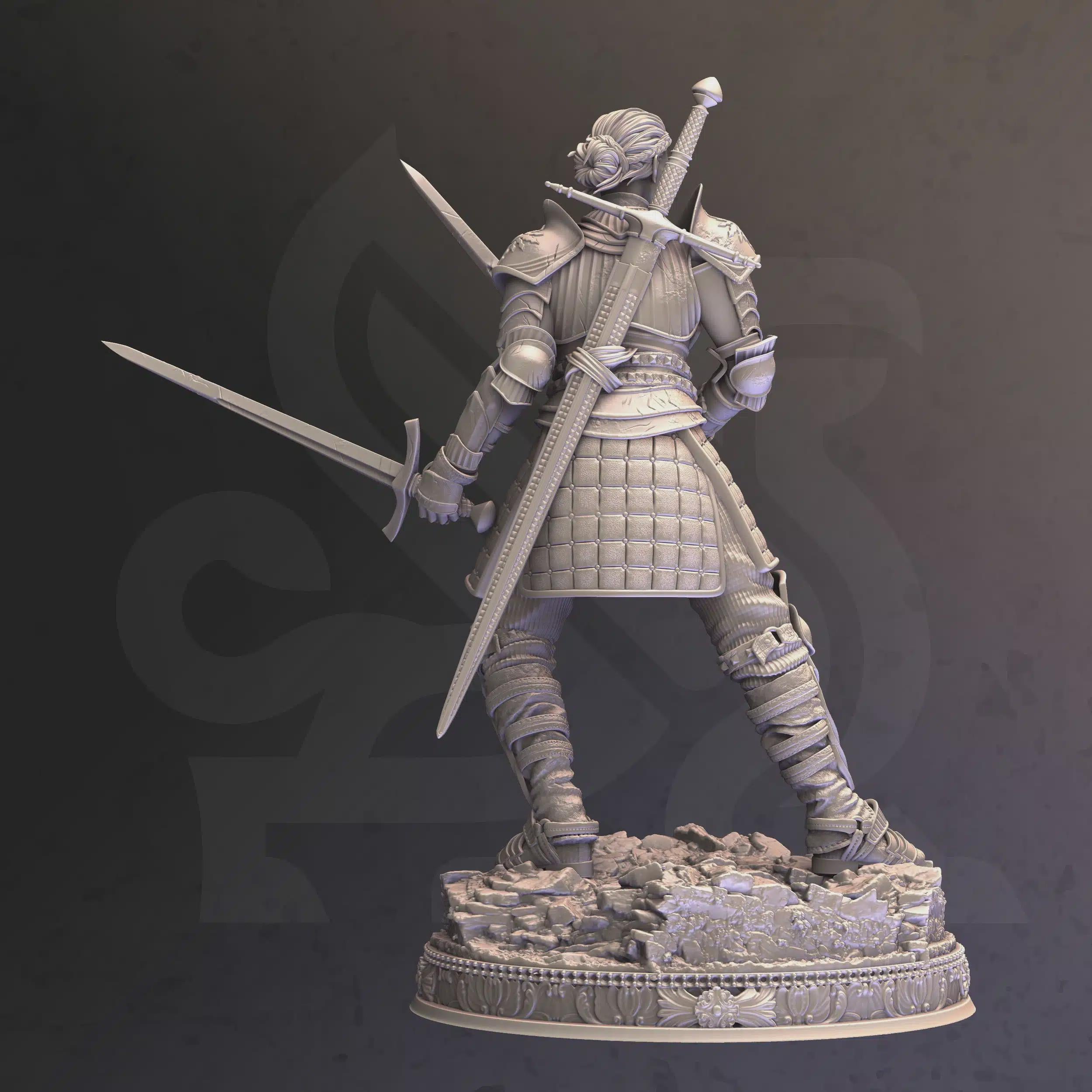 Female Human Fighter Miniature - Vera Lanius, Marshall of the Realm - DM Stash