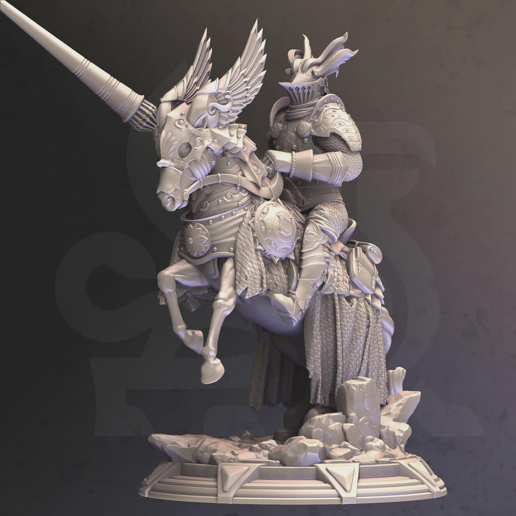 Mounted Human Paladin Miniature - Sir Brax Attican, Dark Knight - DM Stash
