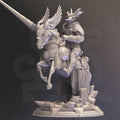 Mounted Human Paladin Miniature - Sir Brax Attican, Dark Knight - DM Stash