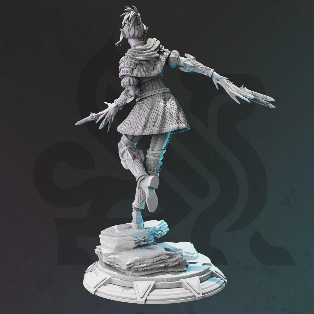 Female Elf Rogue Miniature - Calanar, Psionic Knife - DM Stash