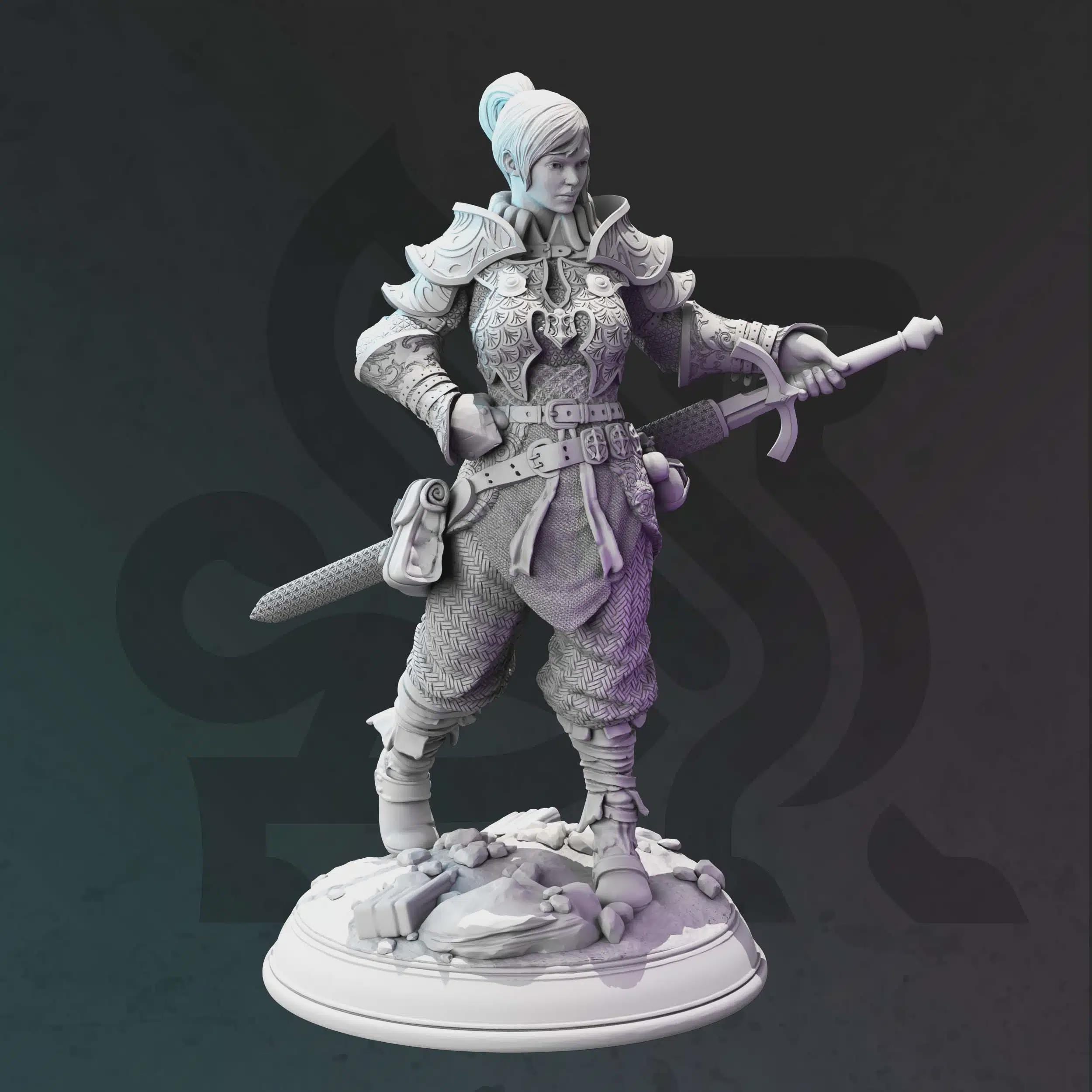 Female Human Ranger Miniature - Shapeshifter - Adana White - DM Stash