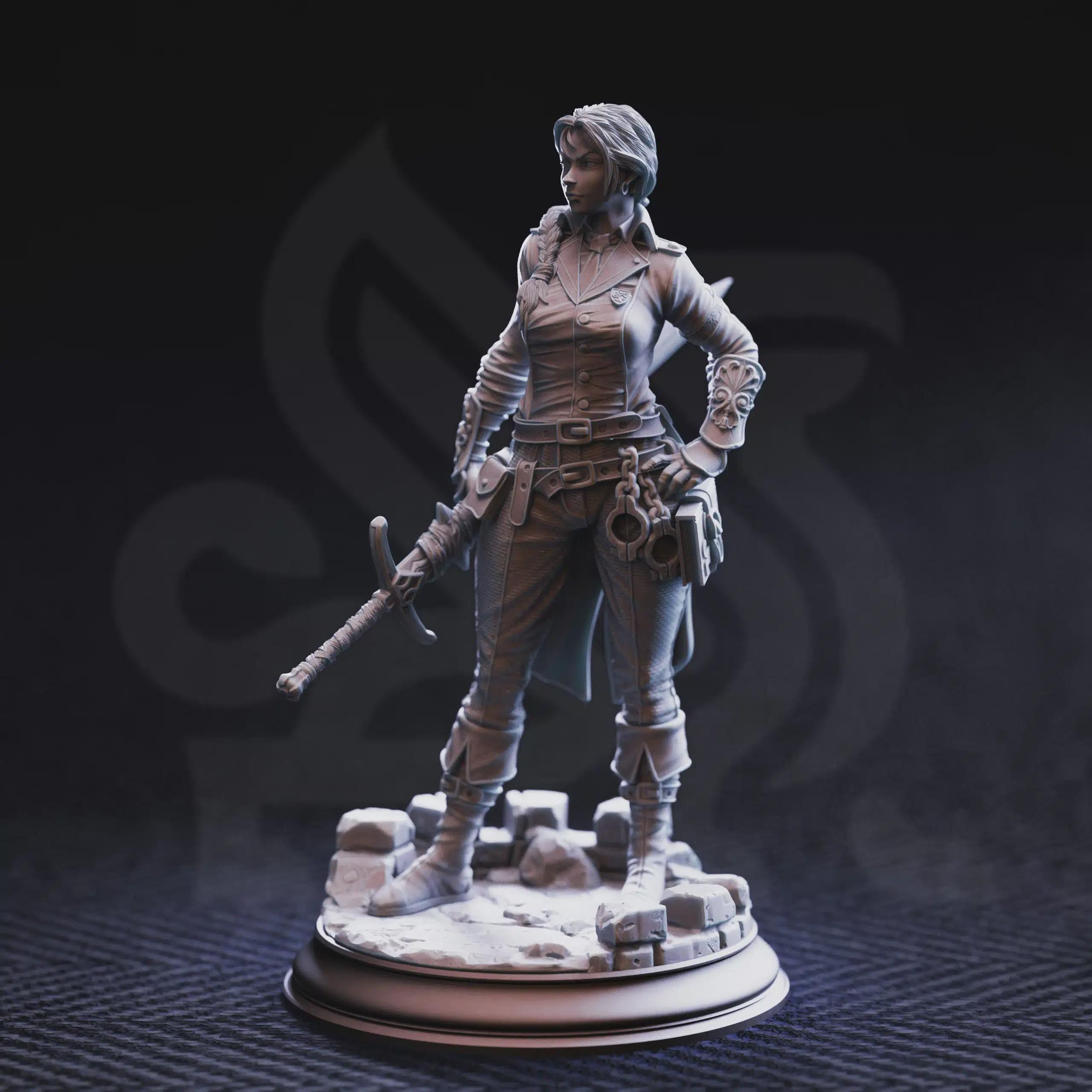 Female Human Fighter Miniature - Warrior - Gwendolen Proud - DM Stash