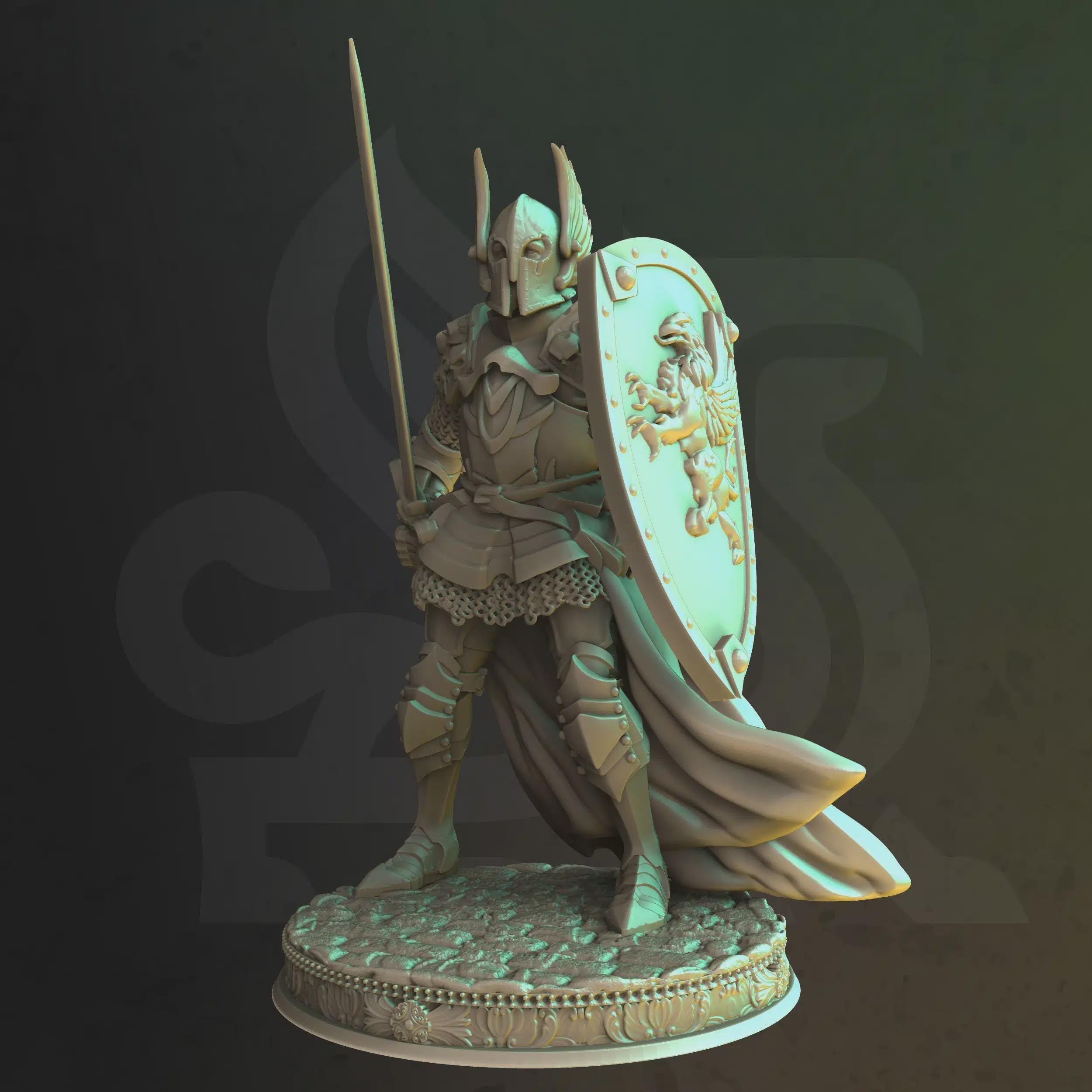 Human Paladin Miniature - Sergeant Silus - DM Stash