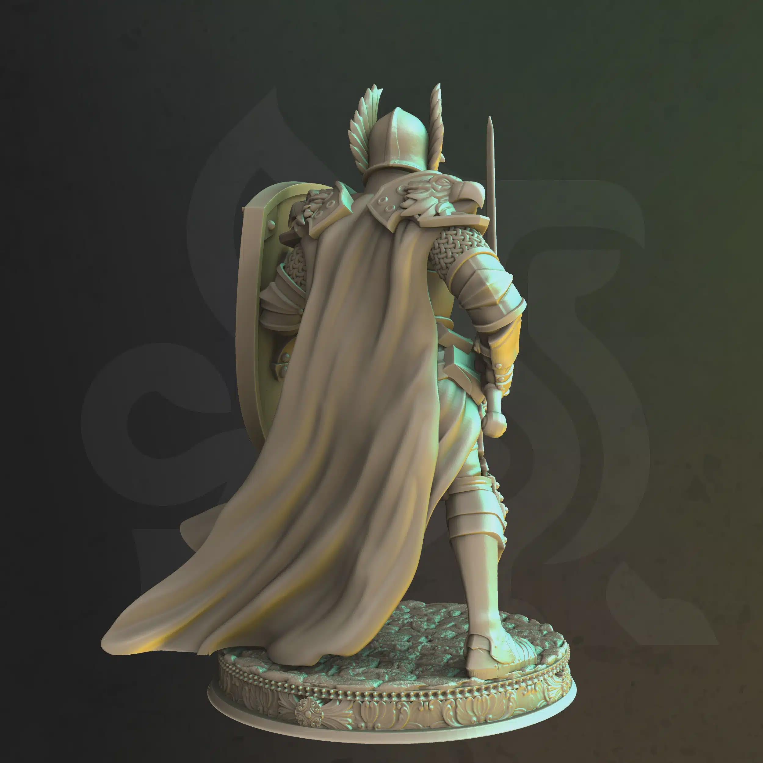 Human Paladin Miniature - Sergeant Silus - DM Stash