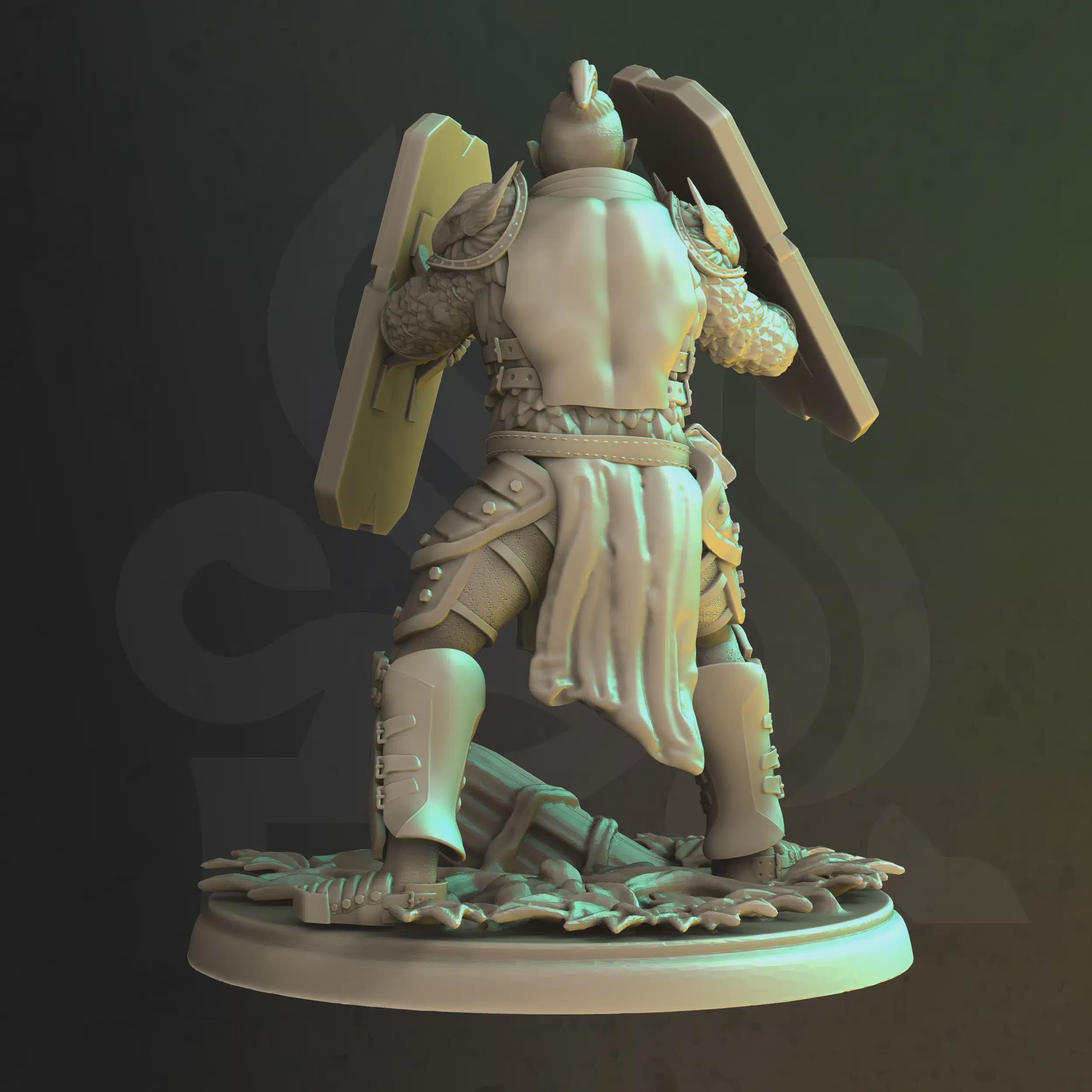 Half-Orc Vanguard Fighter Miniature - Trenon, Vanguard - DM Stash