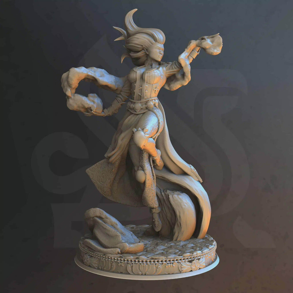 Female Elf Wizard Miniature - Tharimaeth, Archmaester of Golden Wisdom  - DM Stash