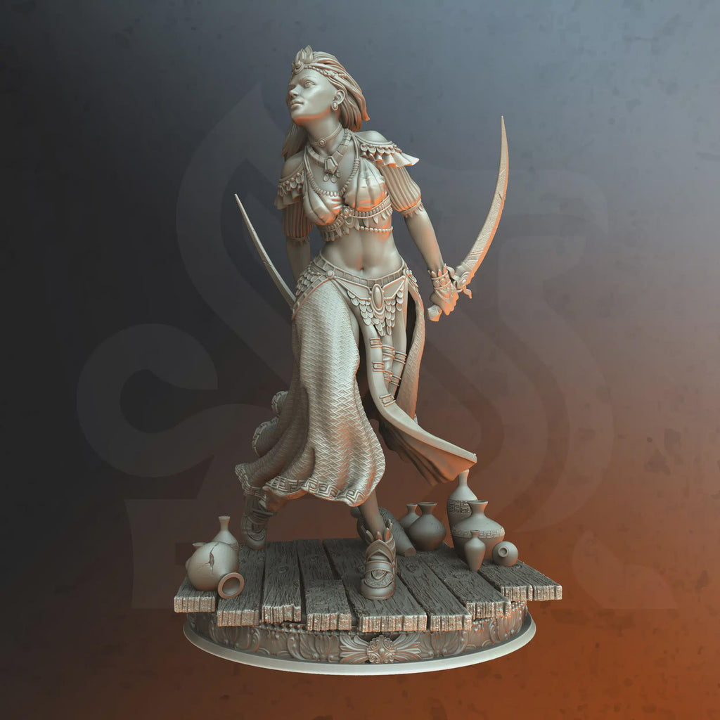 Female Human Rogue Miniature - Nahida, Sword Dancer - DM Stash