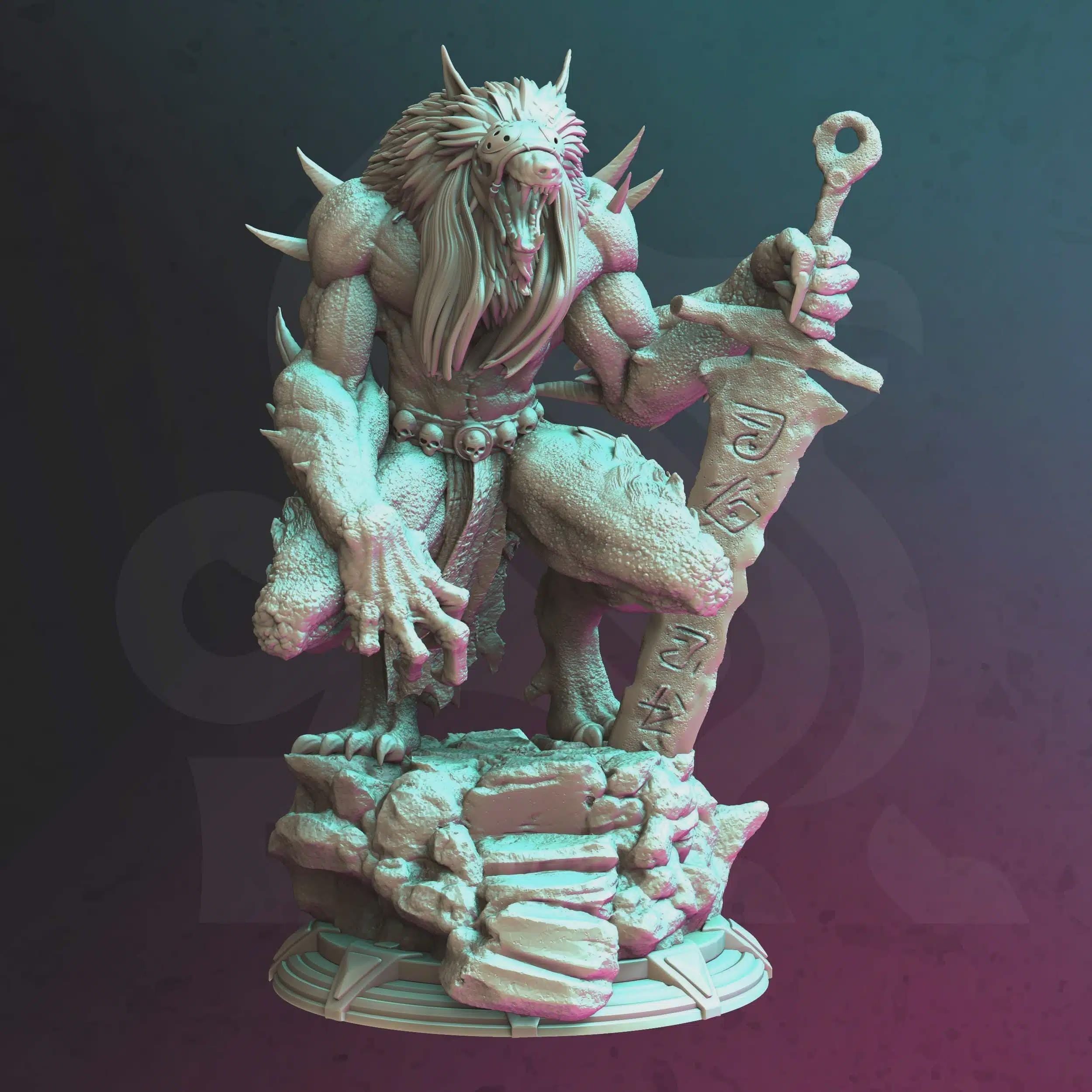 Werewolf Alpha – Scrag Blackborne - 100mm Base - DM Stash