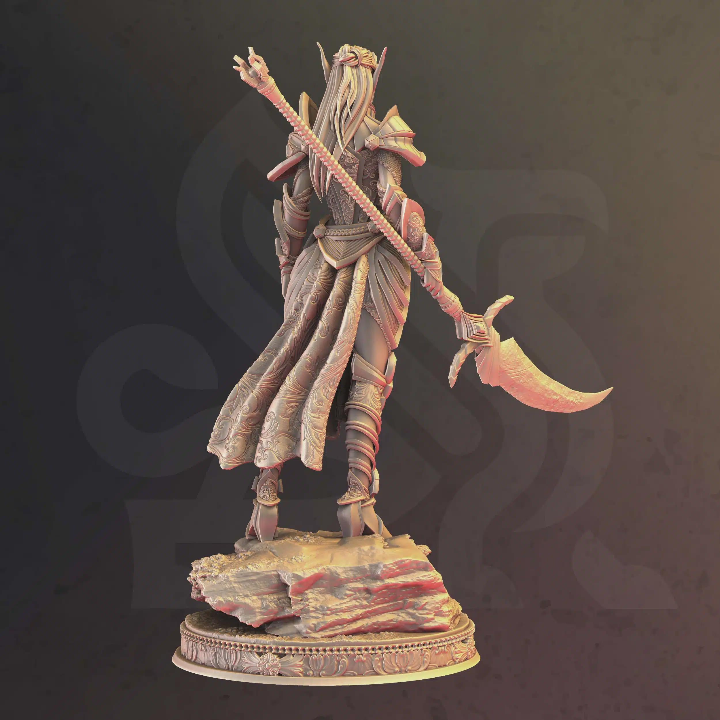 Female Elf Paladin Miniature - Tyriana, Blade of Faith - DM Stash