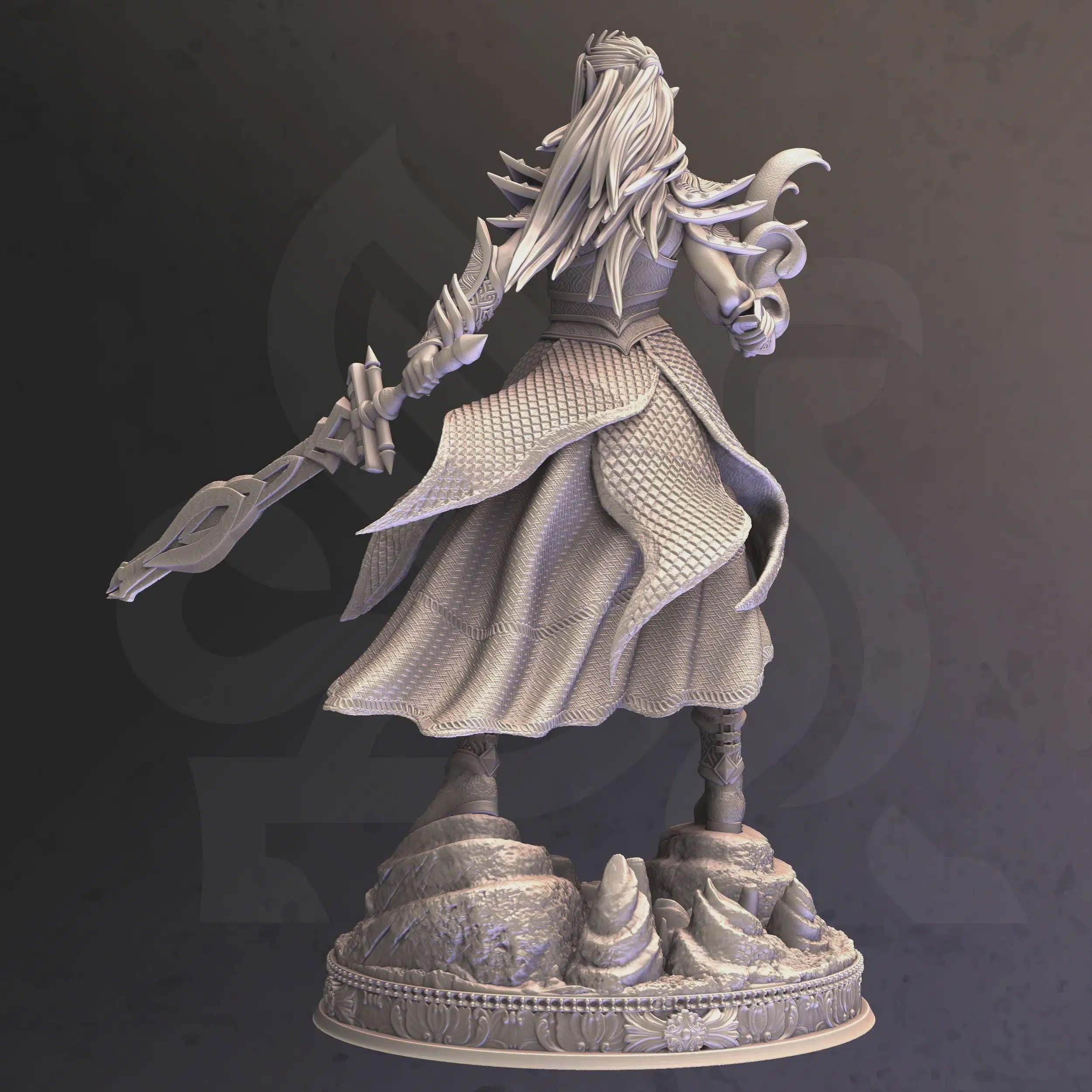 Female Elf Wizard Miniature - Elaina Naire, The Deathbringer - DM Stash