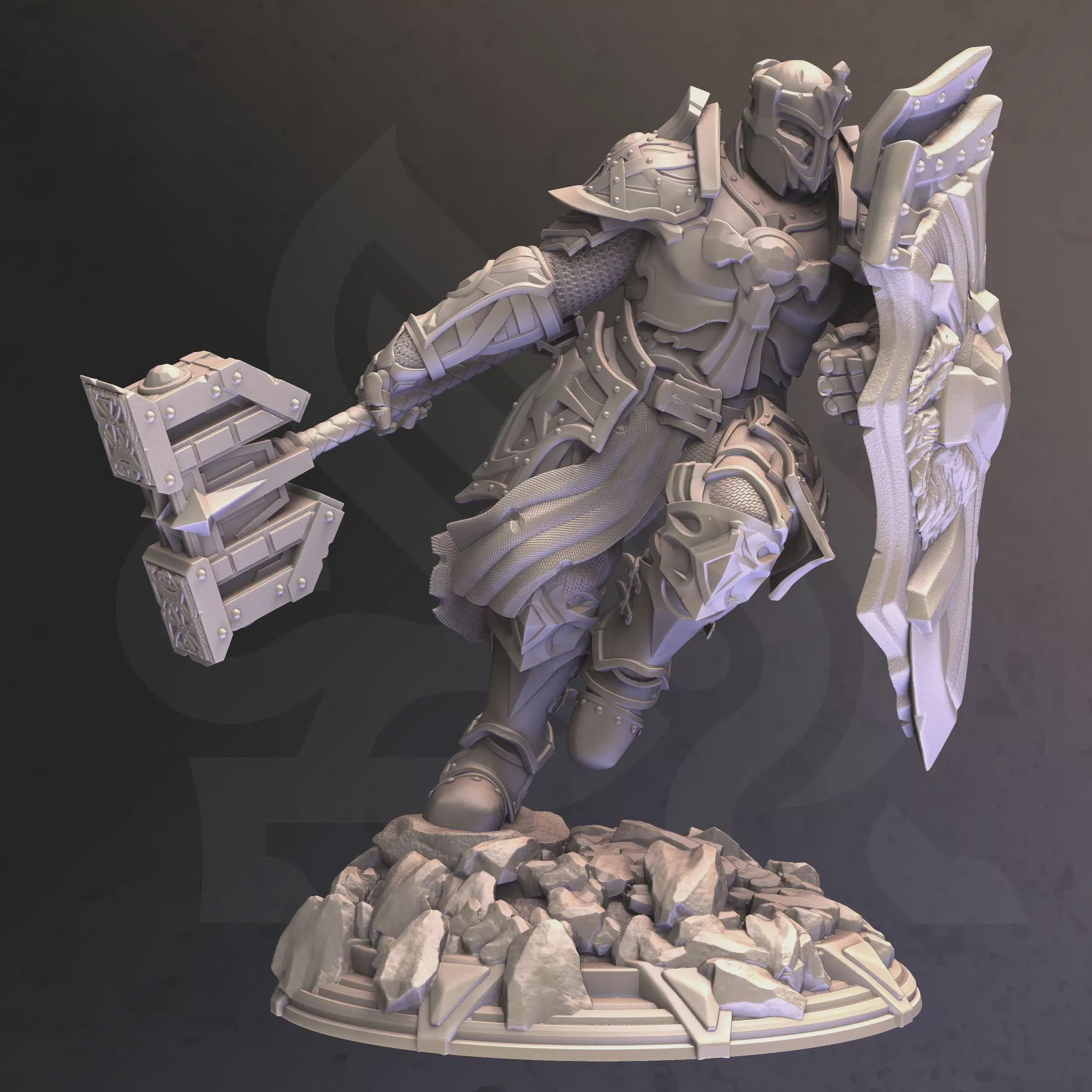 Human Paladin Miniature - Cardioth, Holy Paladin - DM Stash