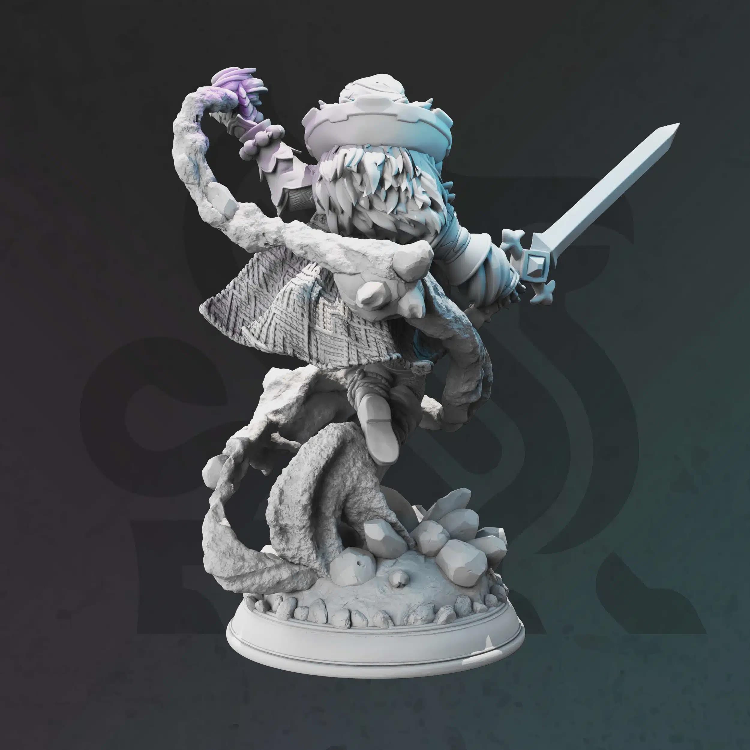 Female Halfling Wizard Miniature - Tirina Rose, Caster of the Watch - DM Stash