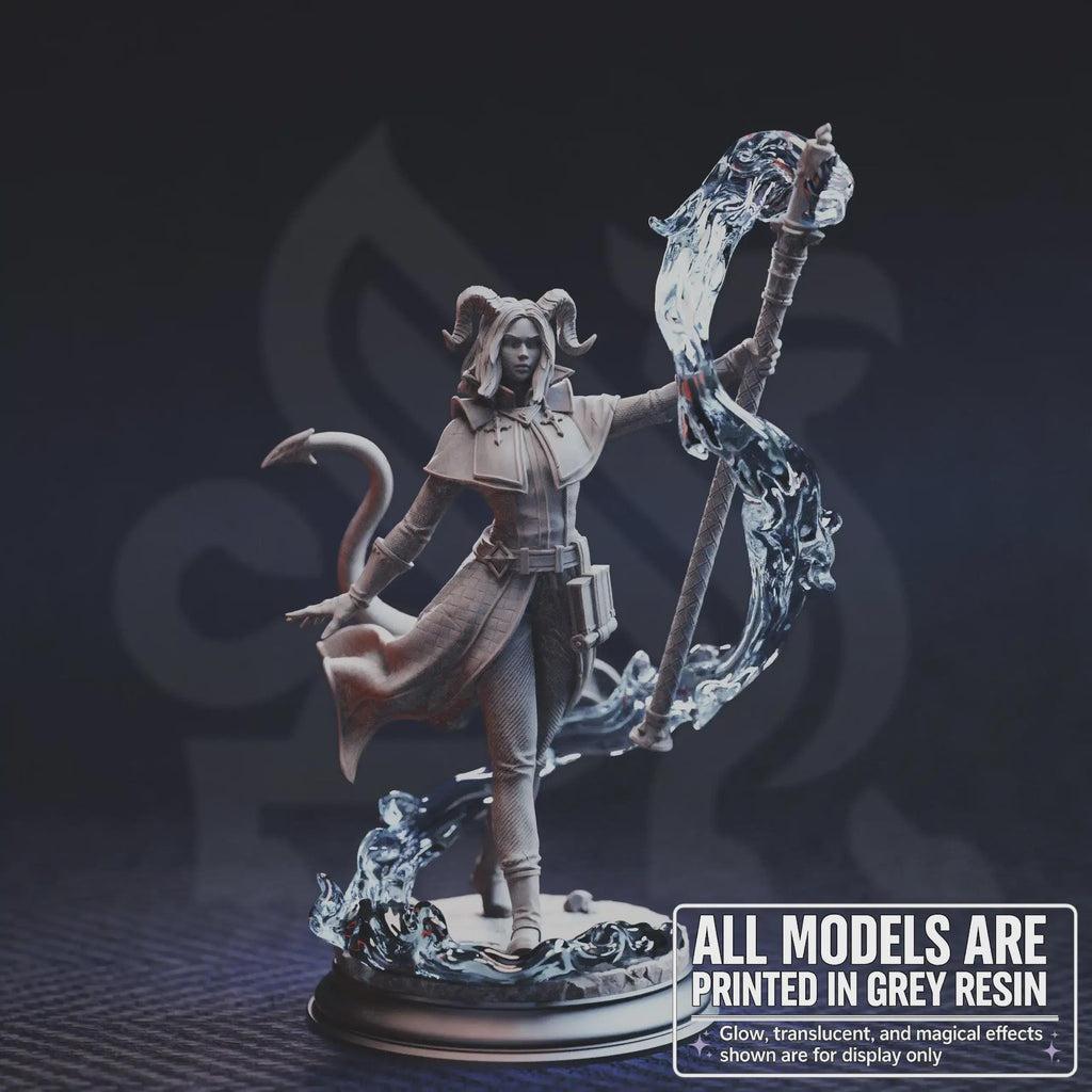 Female Tiefling Sorcerer Miniature - Aria the Faithful - DM Stash