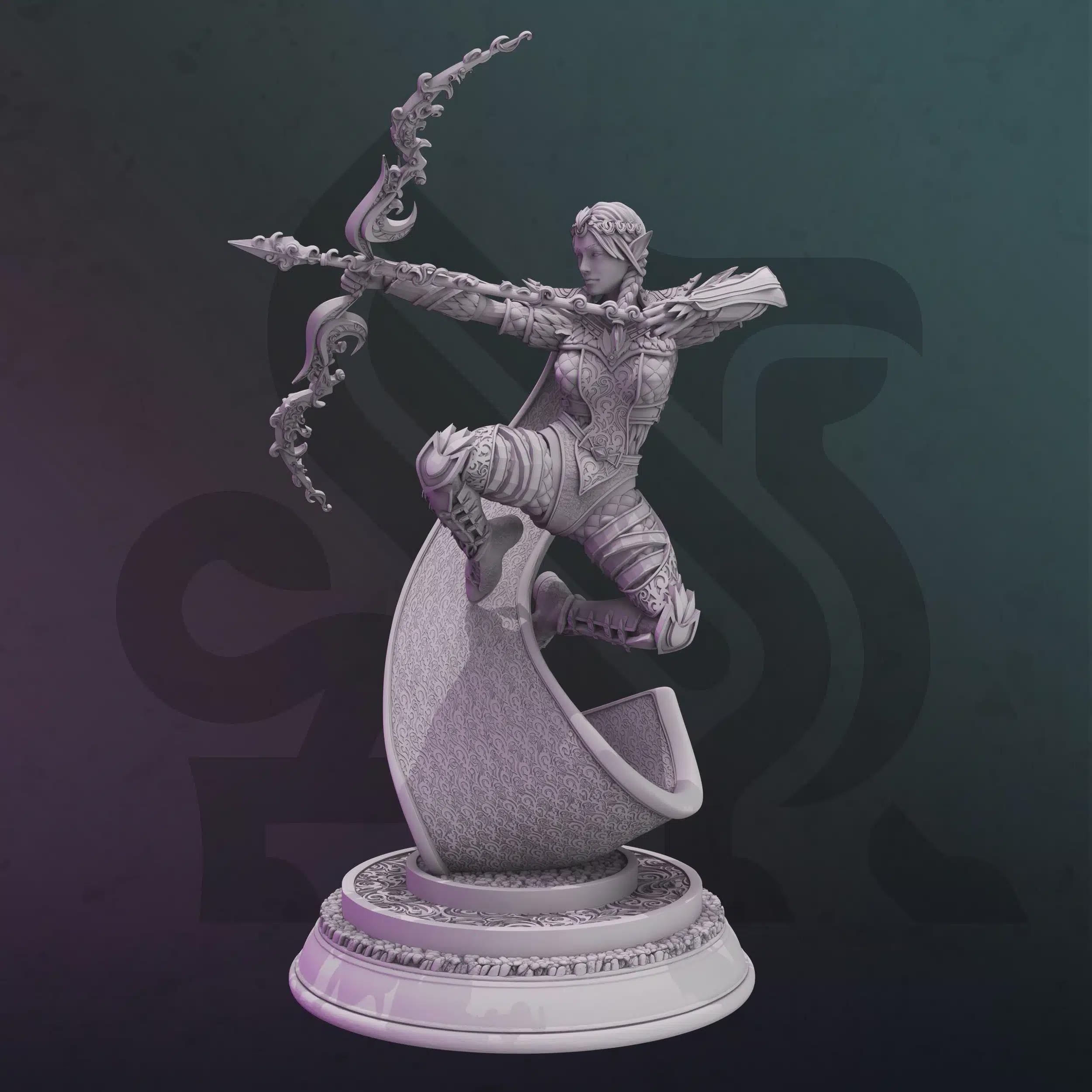 Female Elf Ranger Miniature - Elexana, Arcane Ranger - DM Stash