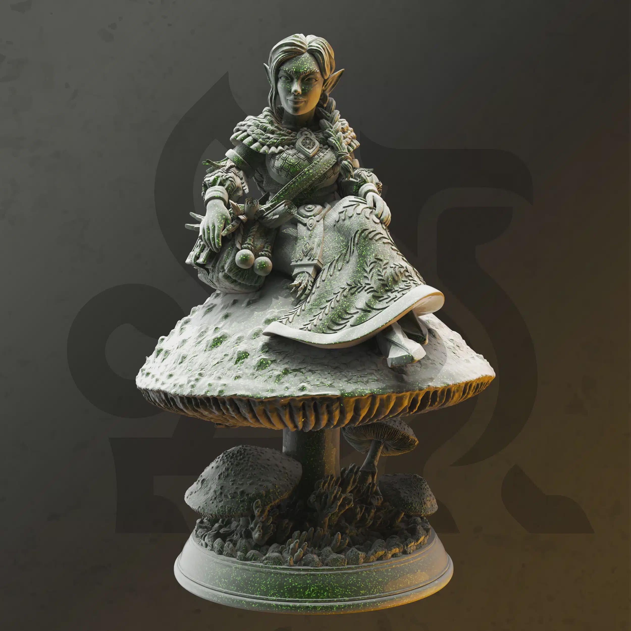 Female Halfling Gnome Druid Miniature - Cordelia, Druid of Spores - DM Stash