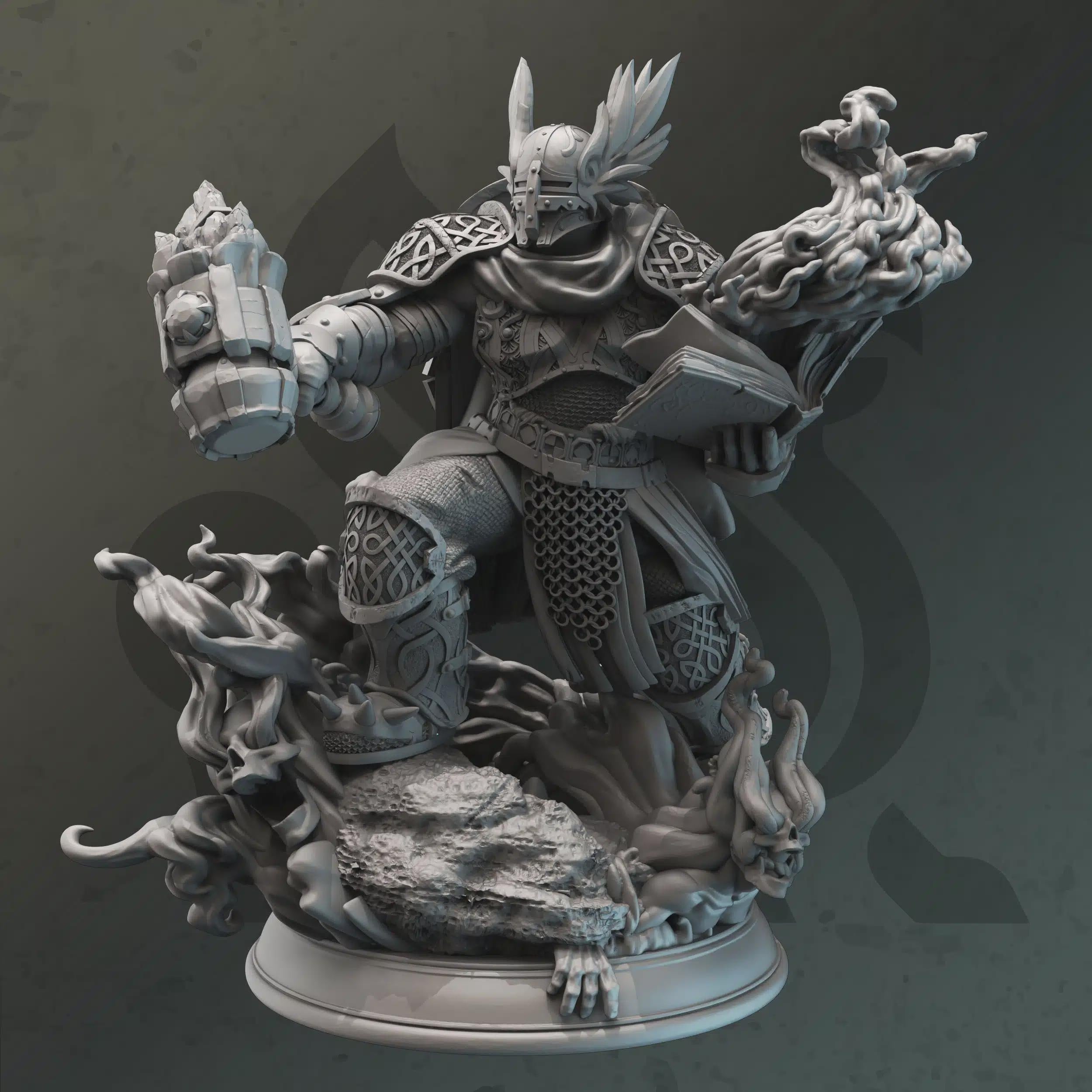 Elemi Cleric Miniature - Gorozai, Warden of the Sacred Fire - DM Stash