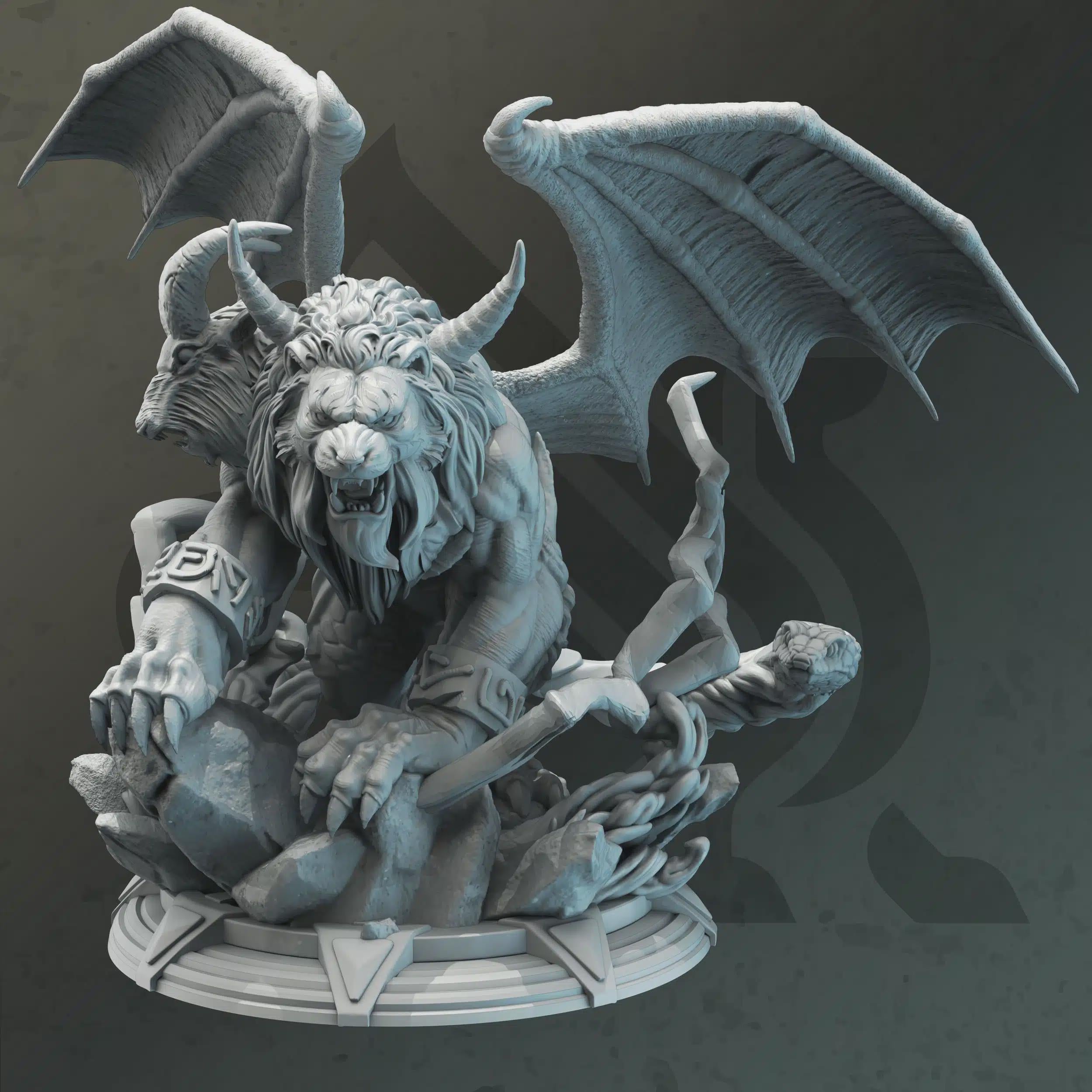 Vilamin, Lightning Chimera - Miniature - DM Stash