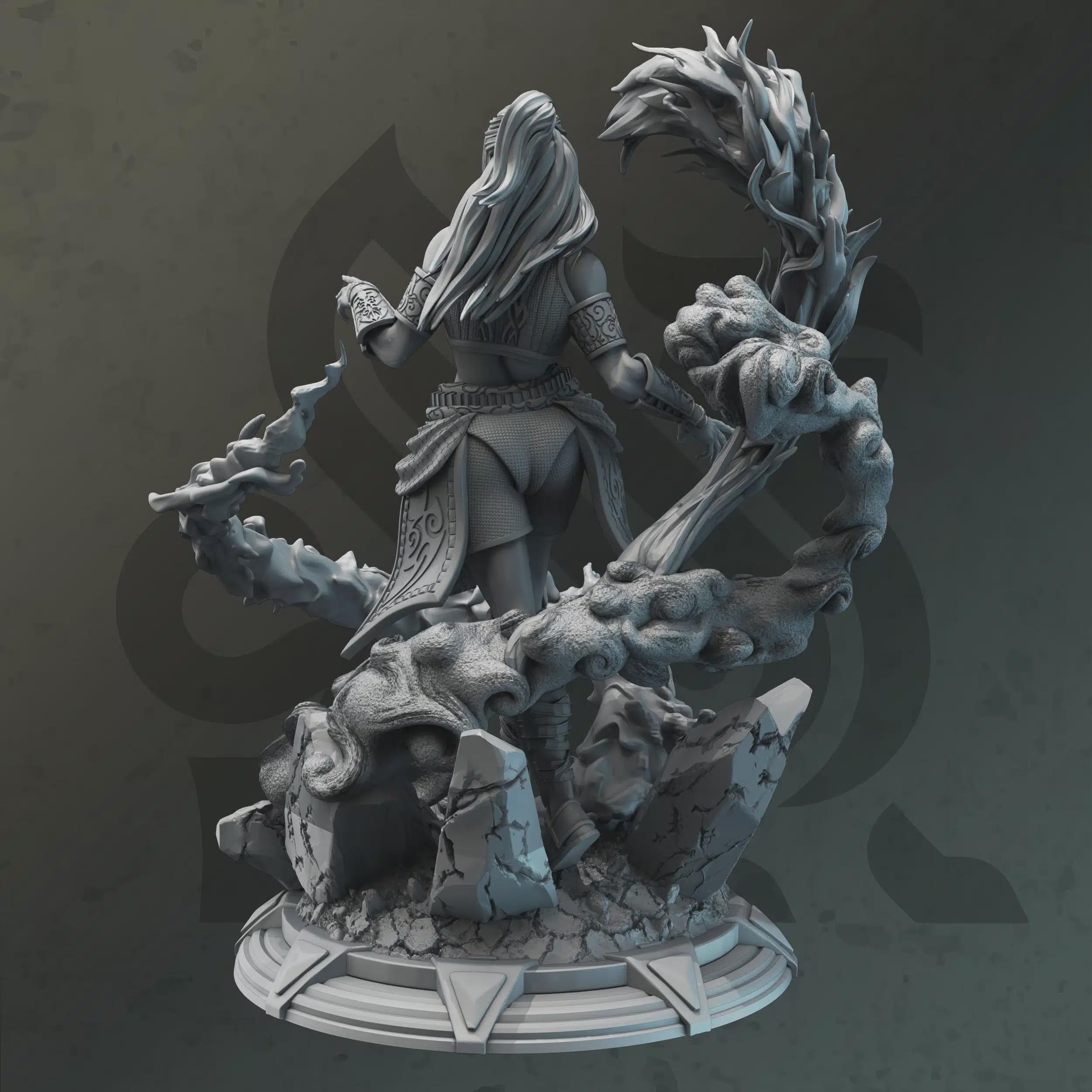 Female Elemi Monk Miniature - Kitarlia of Tenger, Incarnation of Maethromin - DM Stash