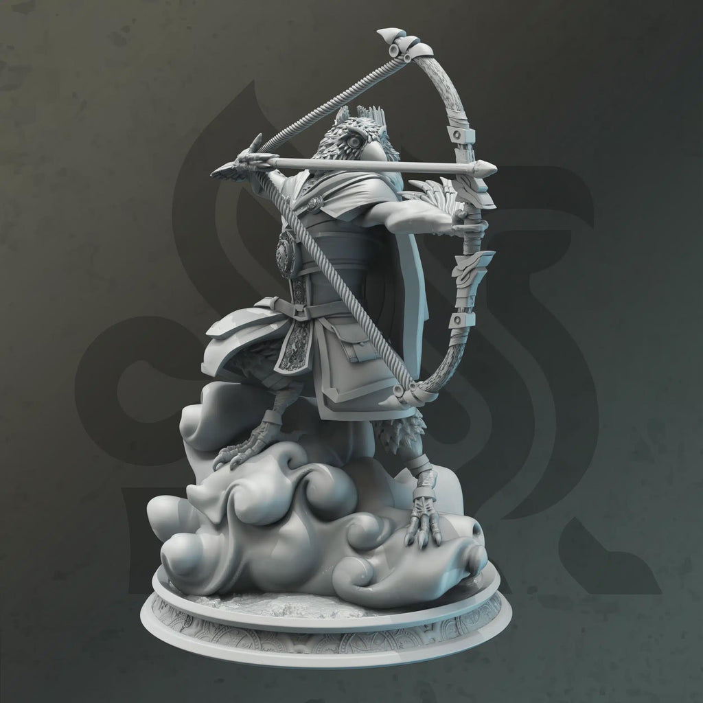 Beastfolk Ranger Miniature - Akataka, Flighted Air Ranger - DM Stash