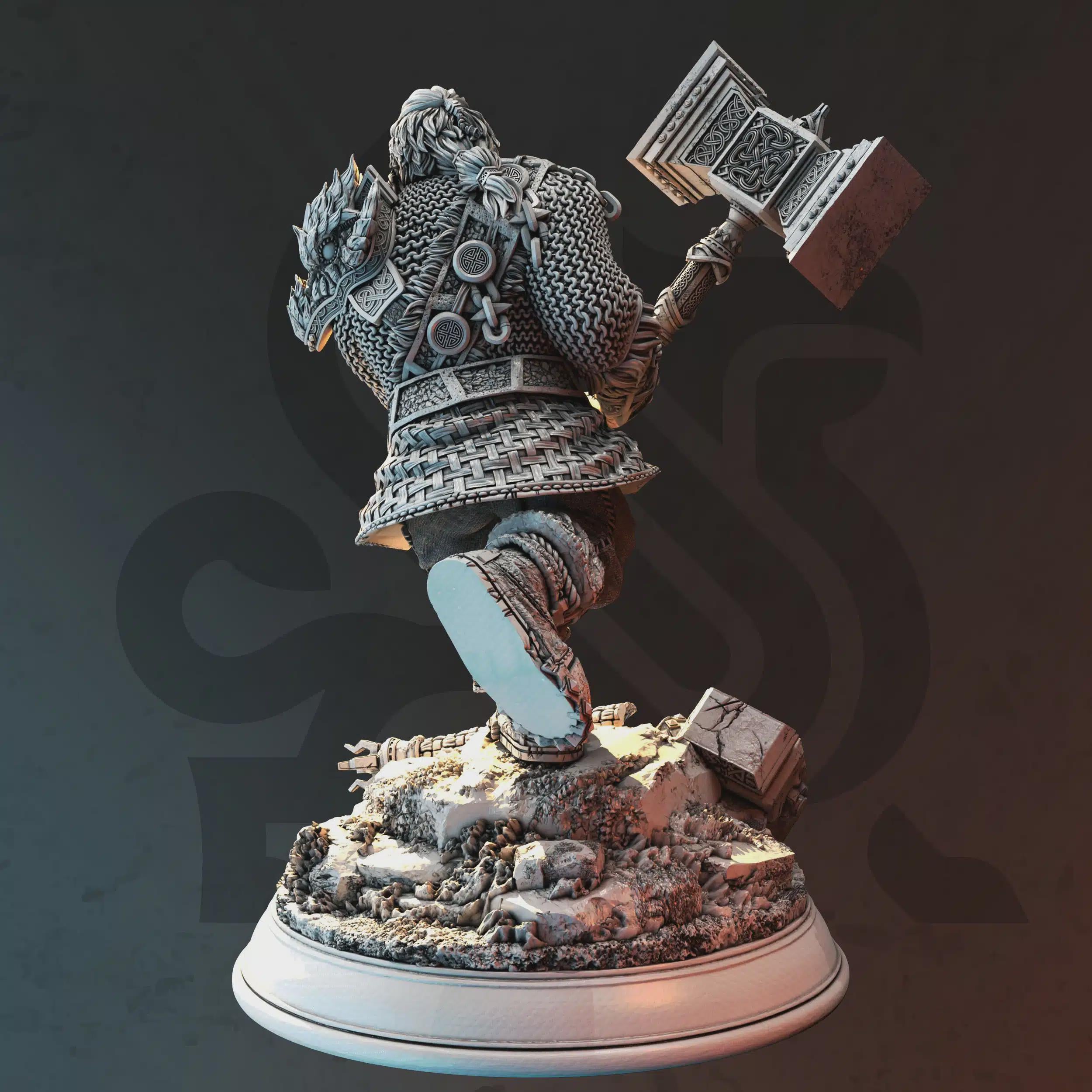 Dwarf Barbarian Fighter Miniature - Rend Mathias, The Madbeard - DM Stash