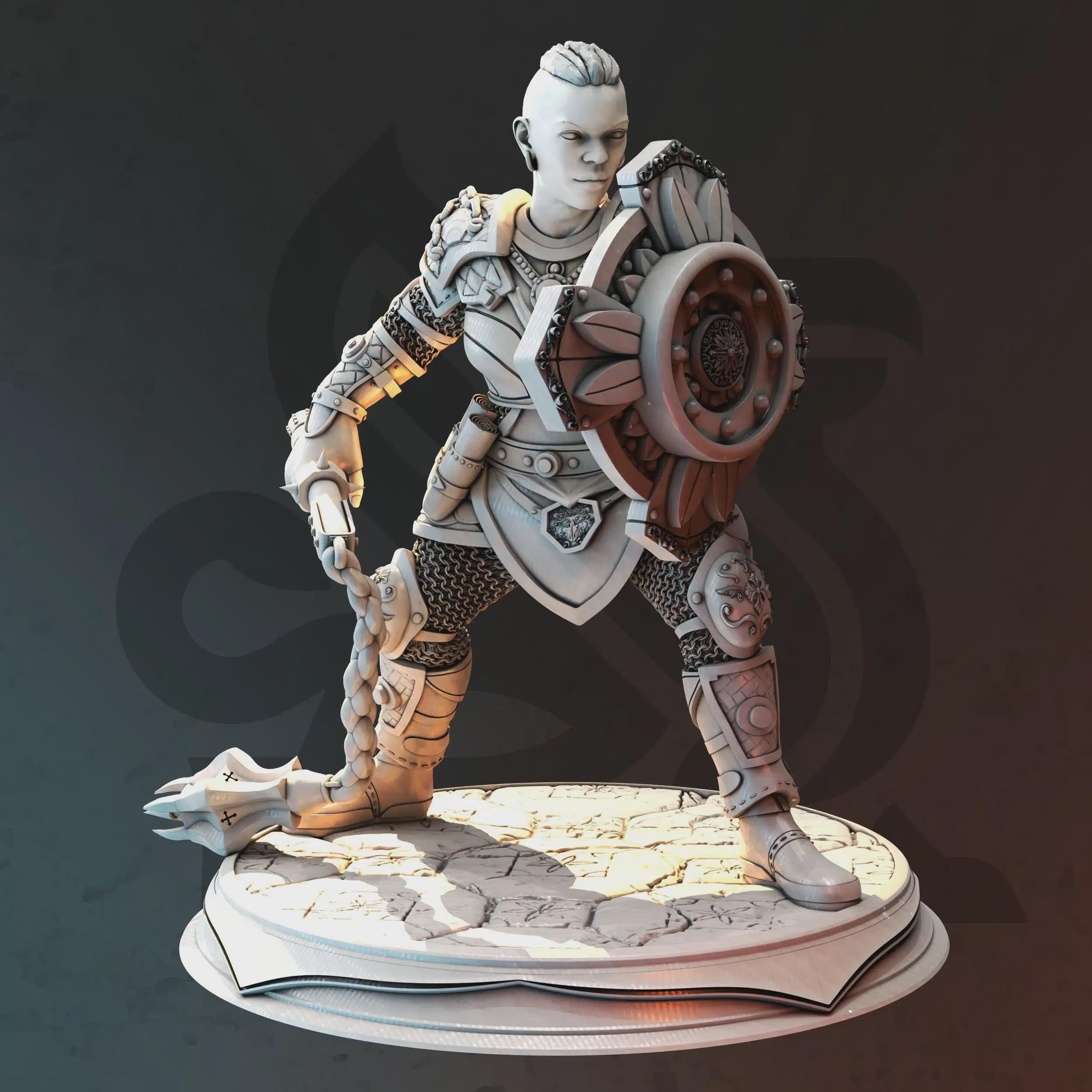 Female Dwarf Cleric Miniature - Tergrid Everen, The Crusher - DM Stash