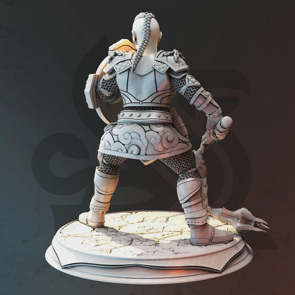 Female Dwarf Cleric Miniature - Tergrid Everen, The Crusher - DM Stash