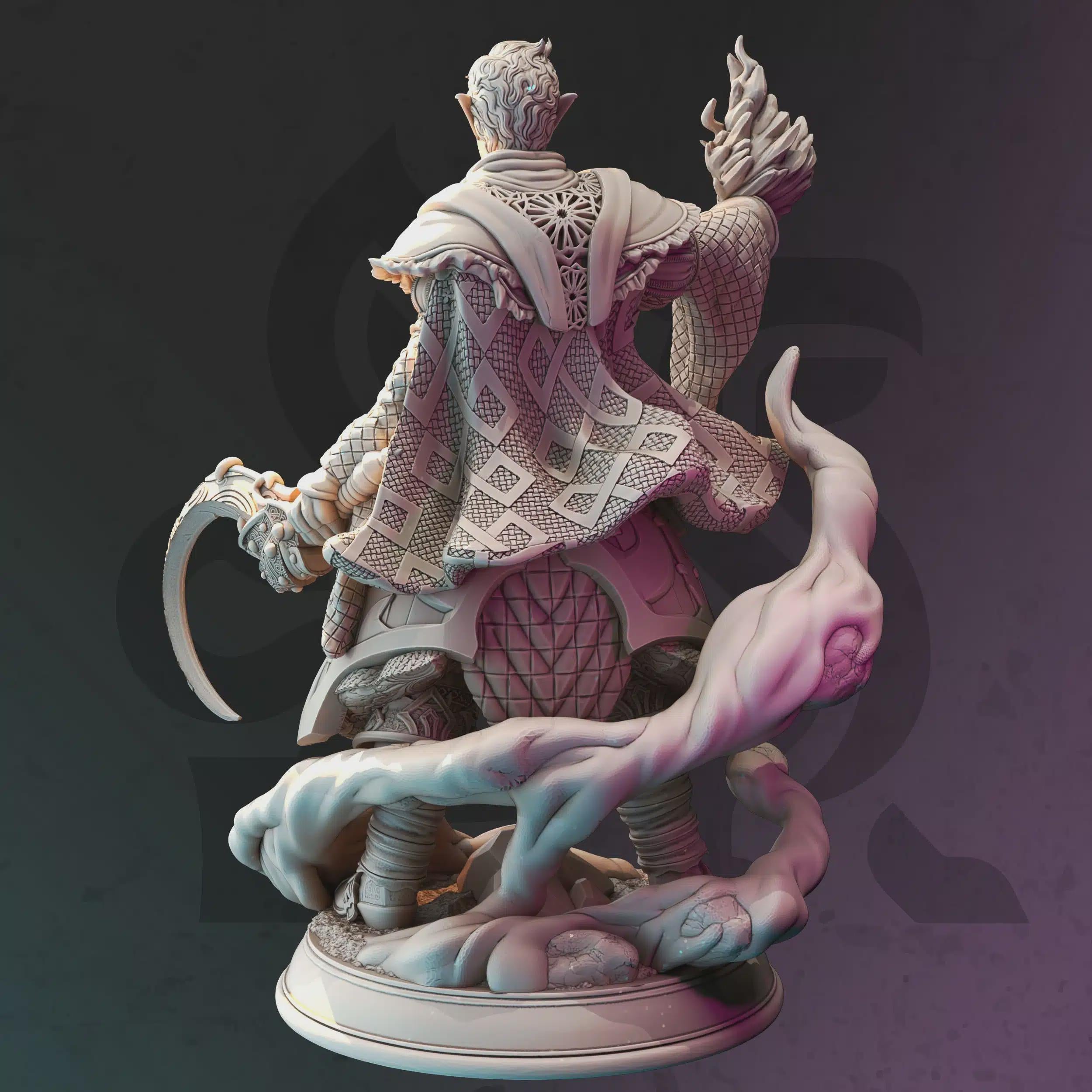 Drow Sorcerer Wizard Miniature - Yunas Ecklinse, Agent of Illusion - DM Stash
