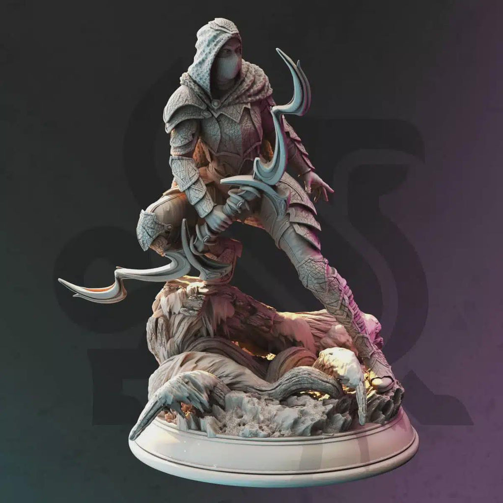 Female Drow Ranger Miniature - Exrin Nvata, Scout of Swamps - DM Stash