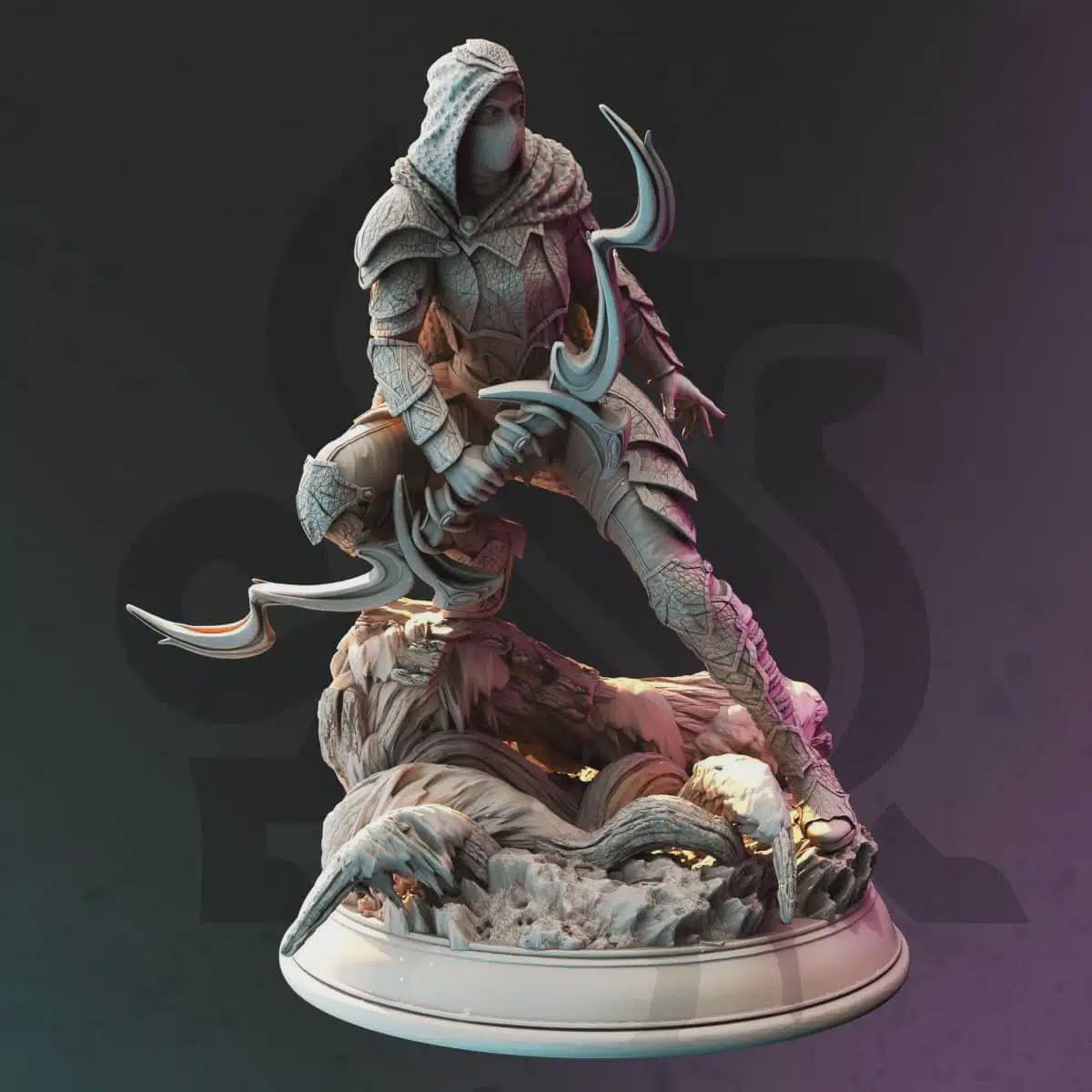 Female Drow Ranger Miniature - Exrin Nvata, Scout of Swamps - DM Stash