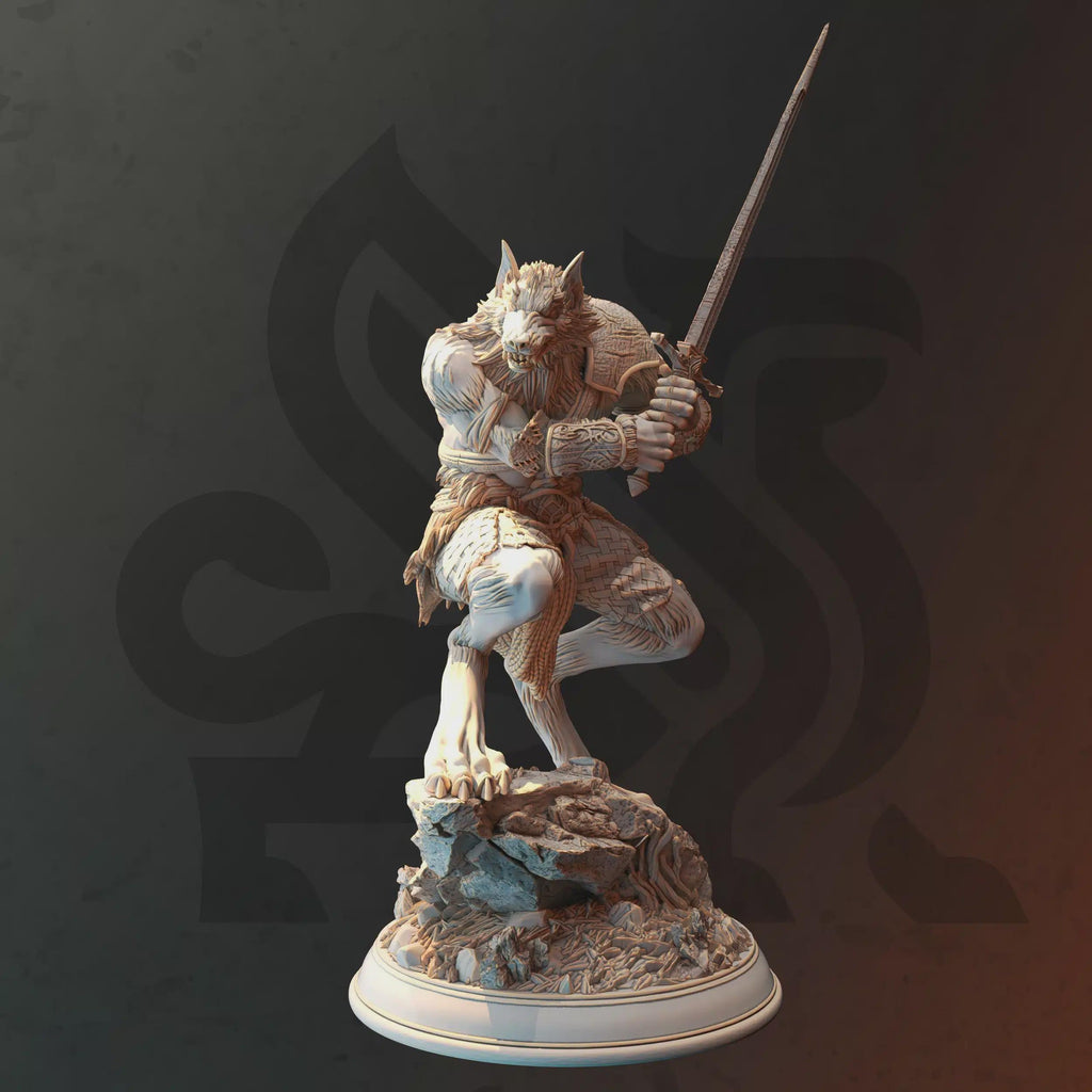 Werewolf Ranger Hex Hunter Miniatures - Lucian Grey (Wolf Form) - DM Stash