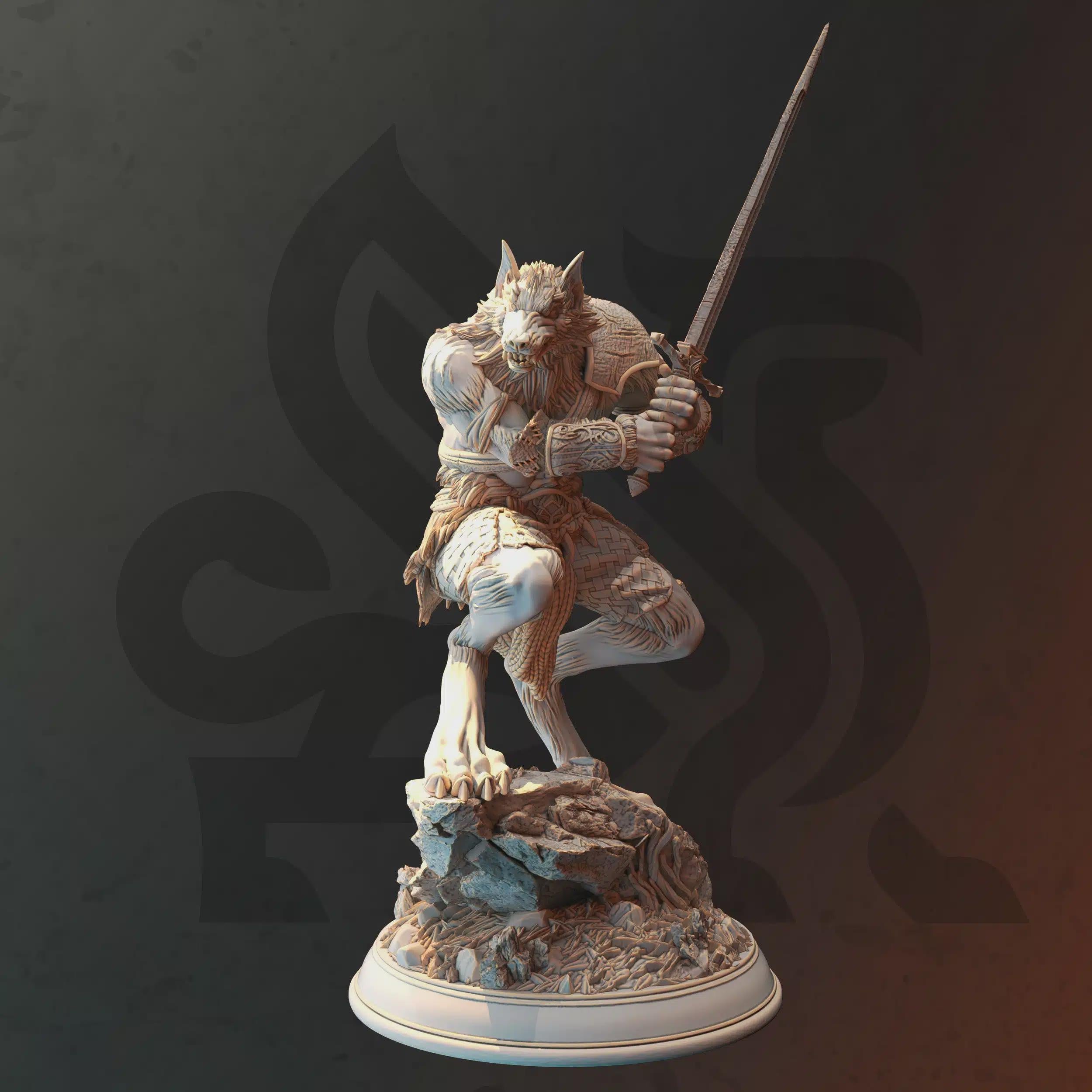 Werewolf Ranger Hex Hunter Miniatures - Lucian Grey (Wolf Form) - DM Stash