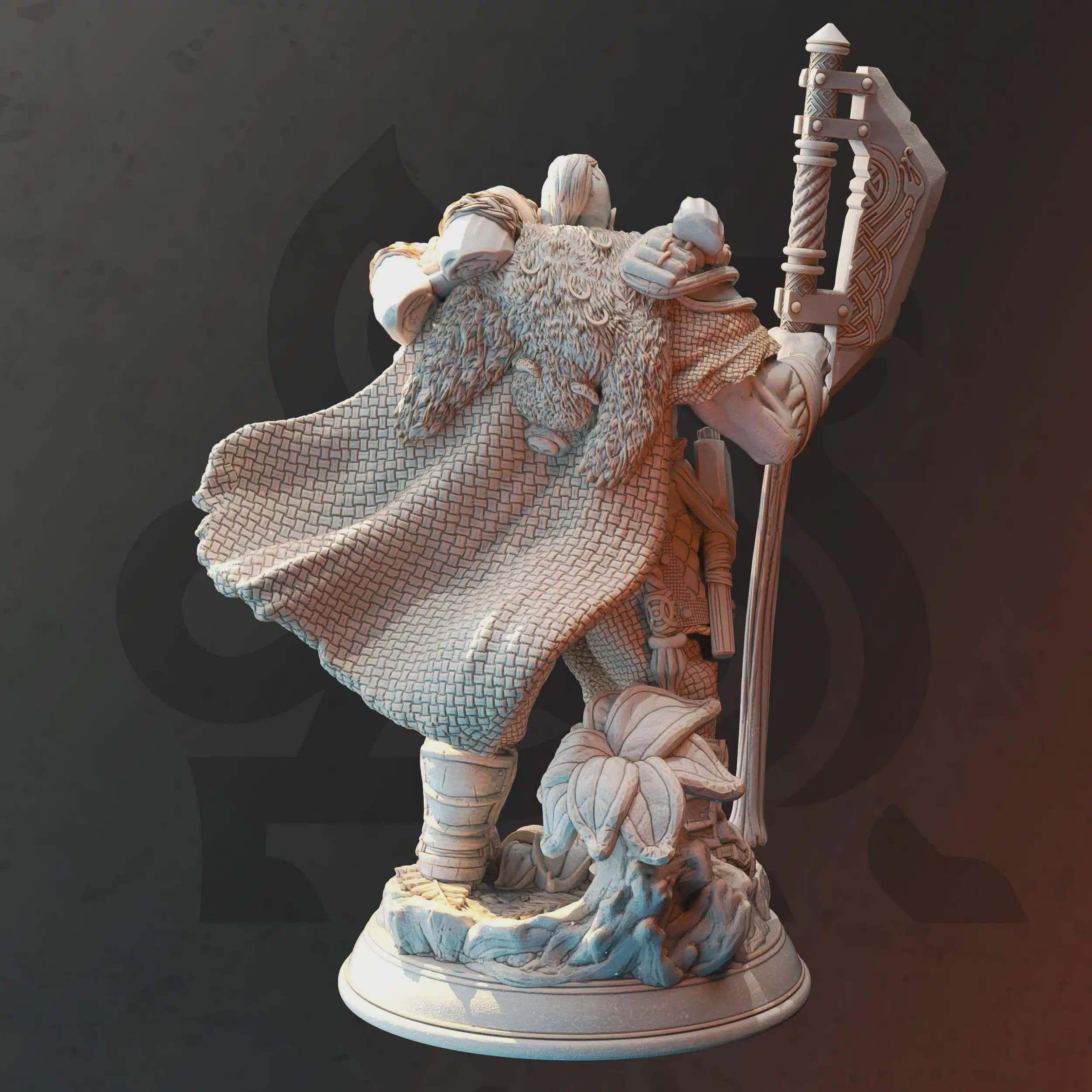 Human Barbarian Fighter Miniature - Orik Bjornstain - DM Stash
