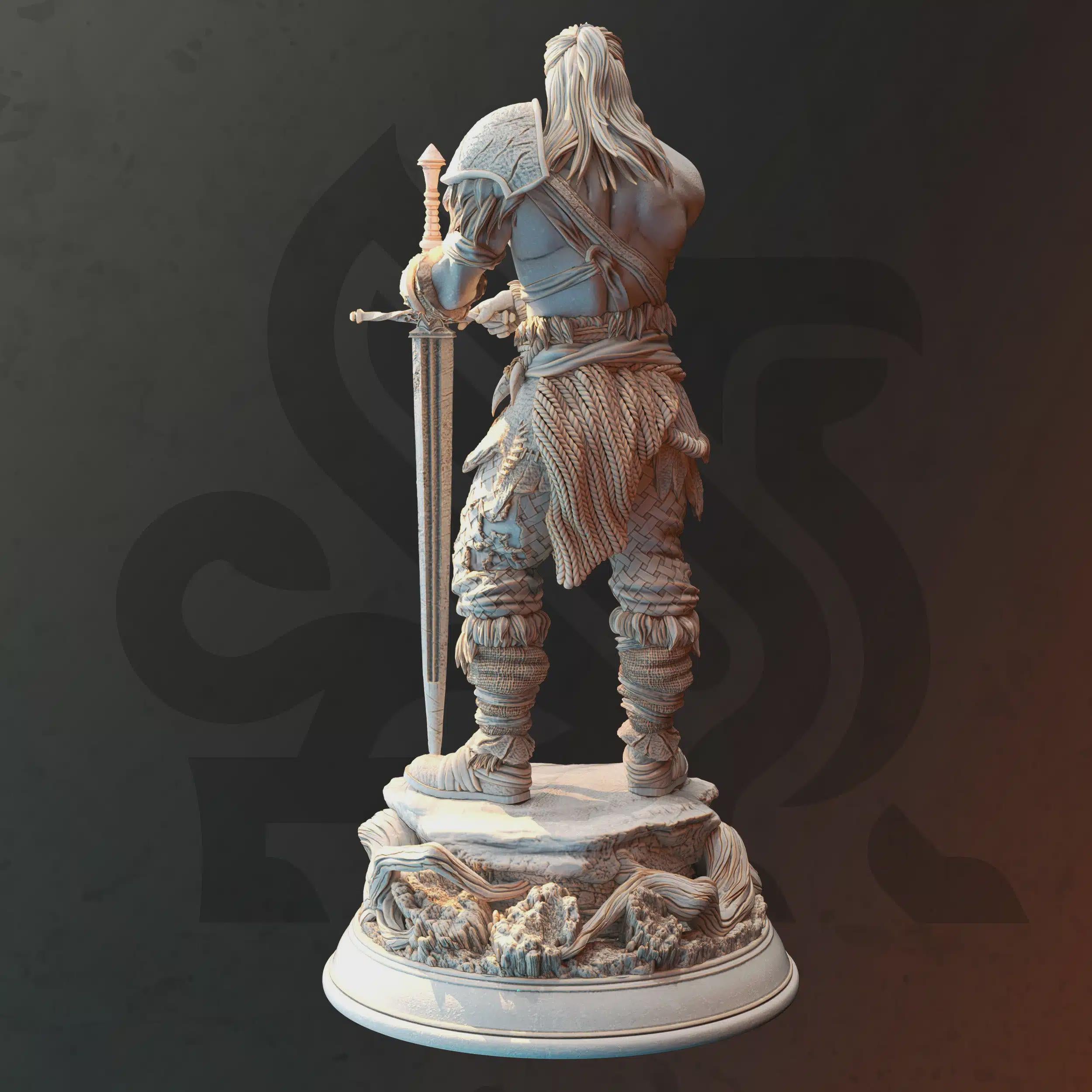 Human Ranger Barbarian Miniature - Lucian Grey - DM Stash