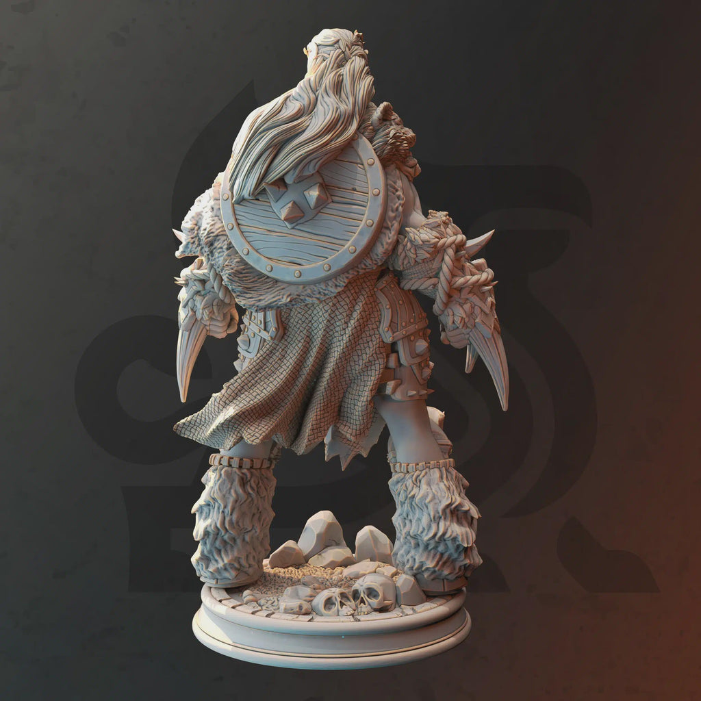 Female Human Barbarian Fighter Miniature - Hilda Bjornstain, Mother Bear - DM Stash