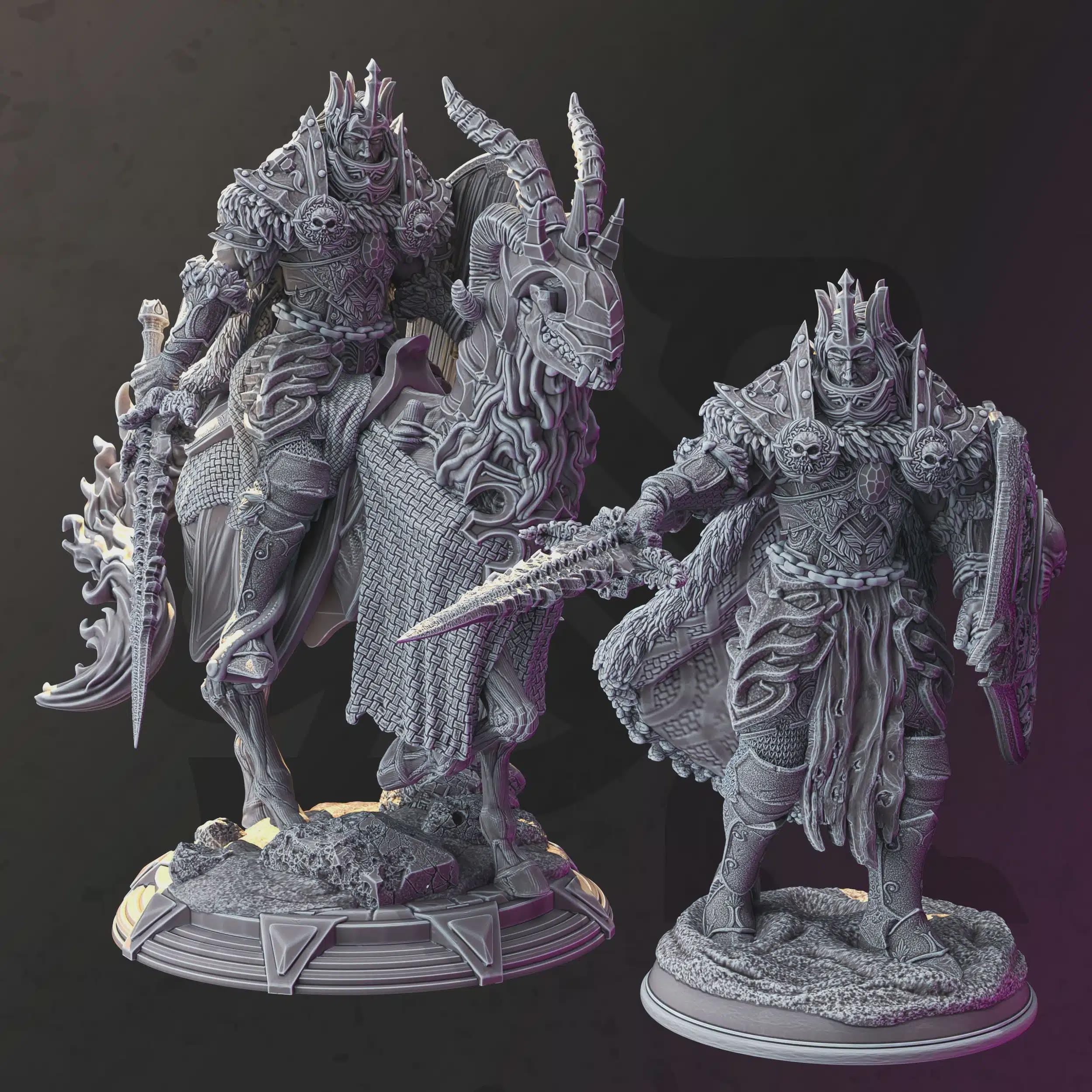 Undead Elf Paladin Fighter Miniature - Yinsylim – The Fallen Paladin - DM Stash